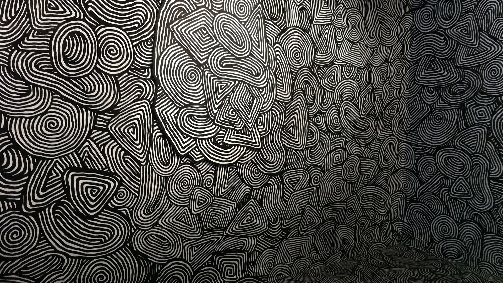 Spirali, Motivo, Bianco e nero, Doodle, Full HD, sfondo iMac