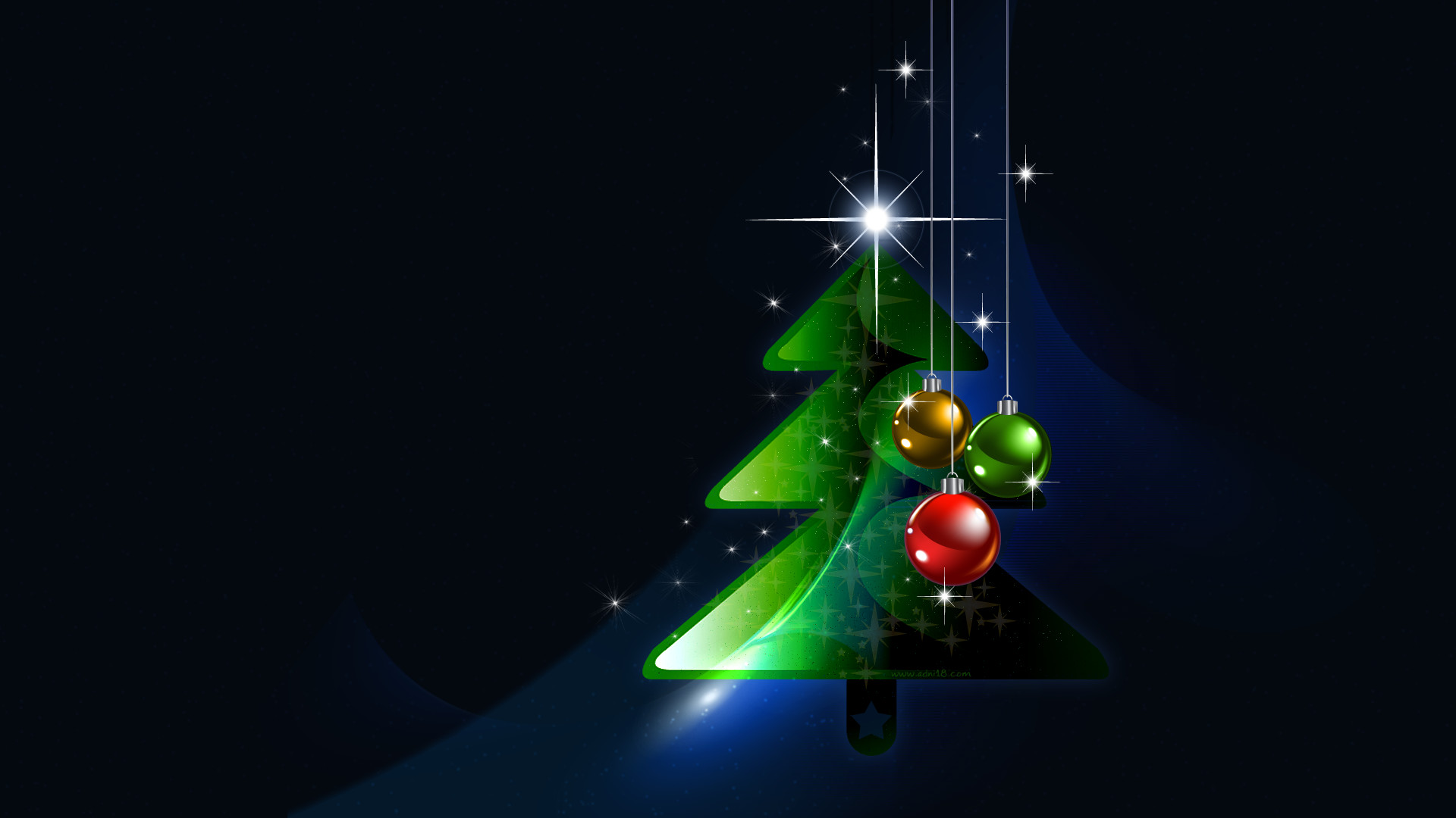Natale, Albero di vetro, Palline, Sfondo nero, 16:9 Full HD, wallpaper widescreen