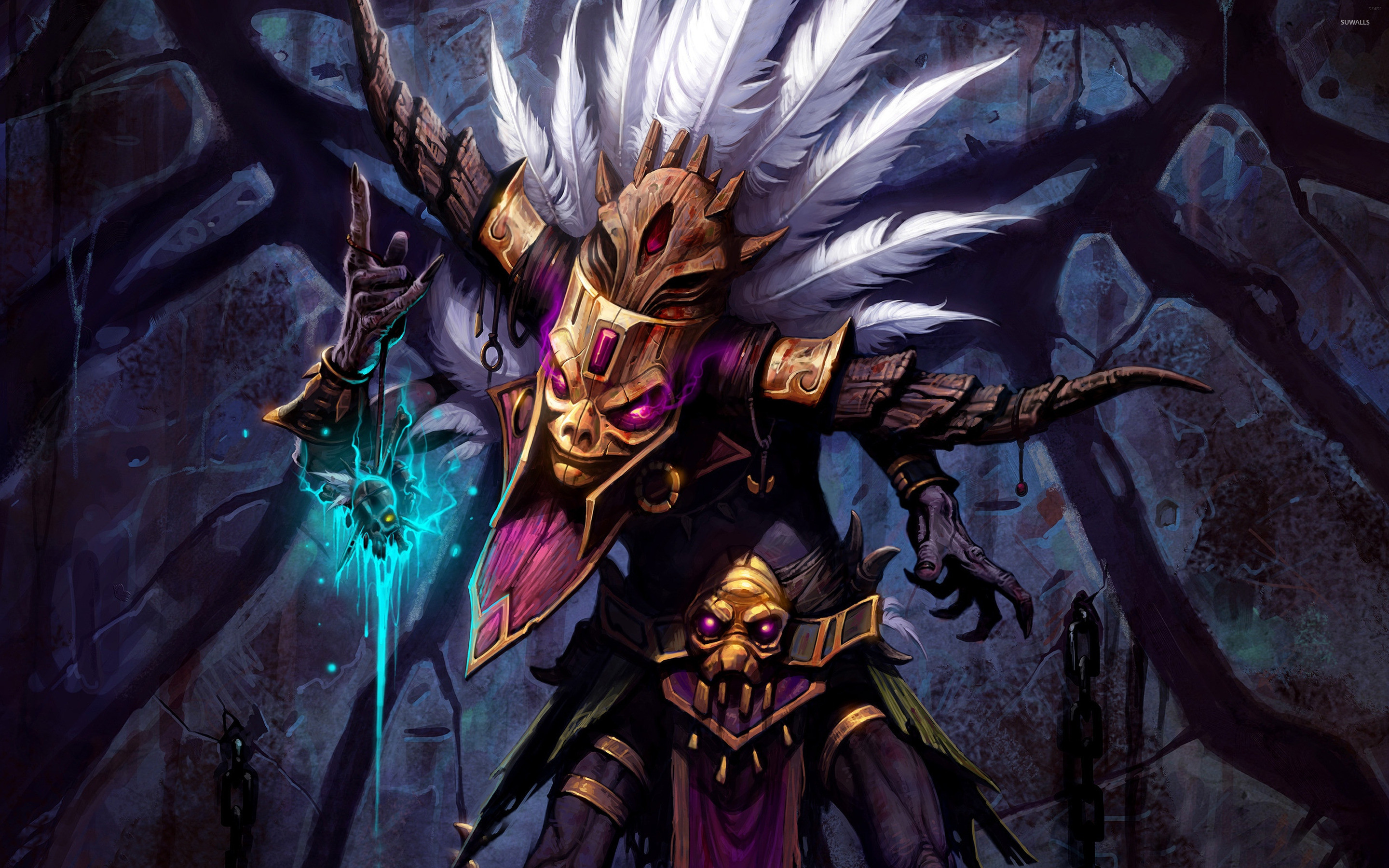 Sciamano (Diablo III), Diablo III, Maschera, Magia, 2880x1800, sfondo MacBook Pro