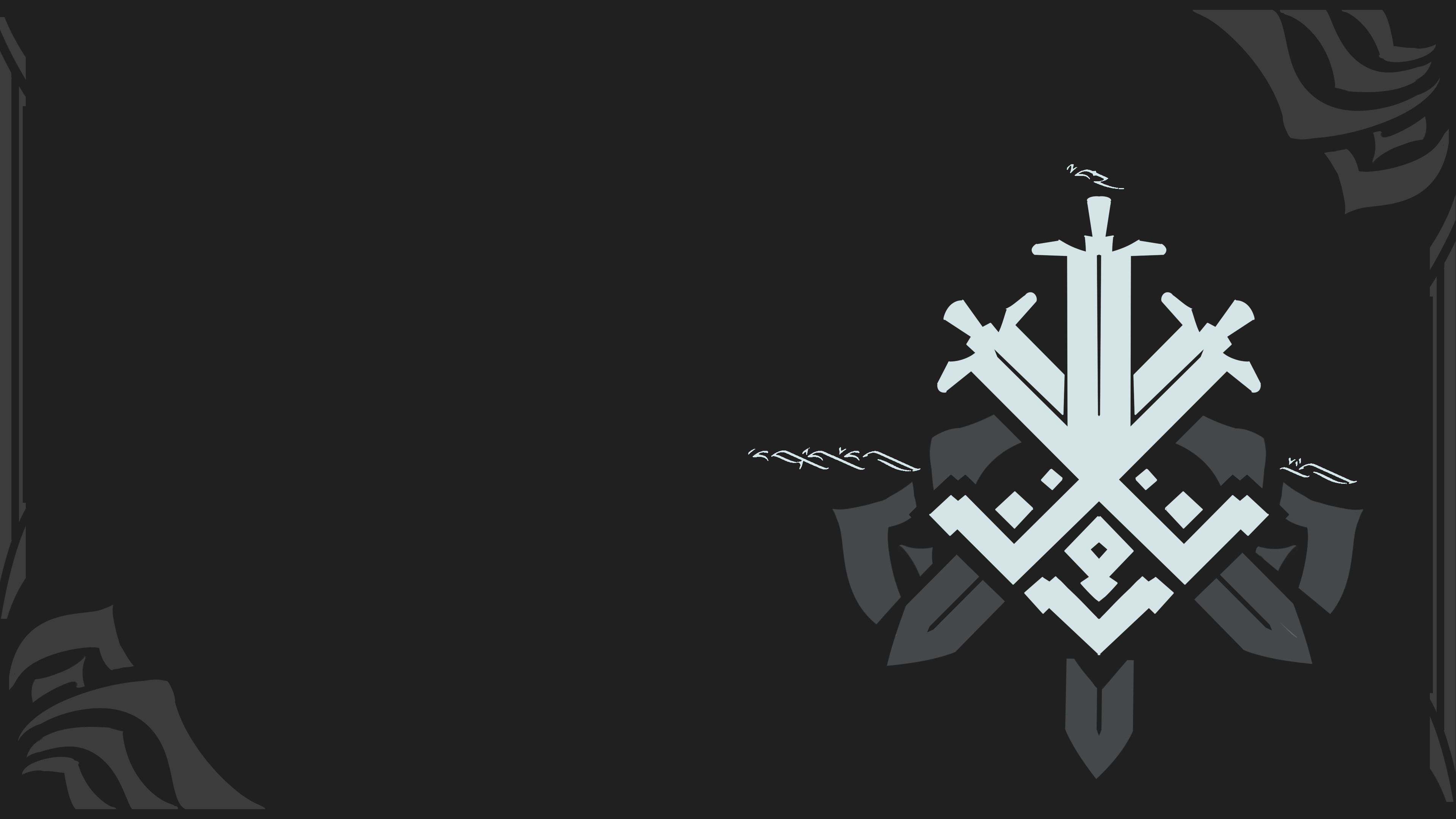 Warframe, Simbolo, Minimalismo, Sfondo scuro, 4K, wallpaper per portatile