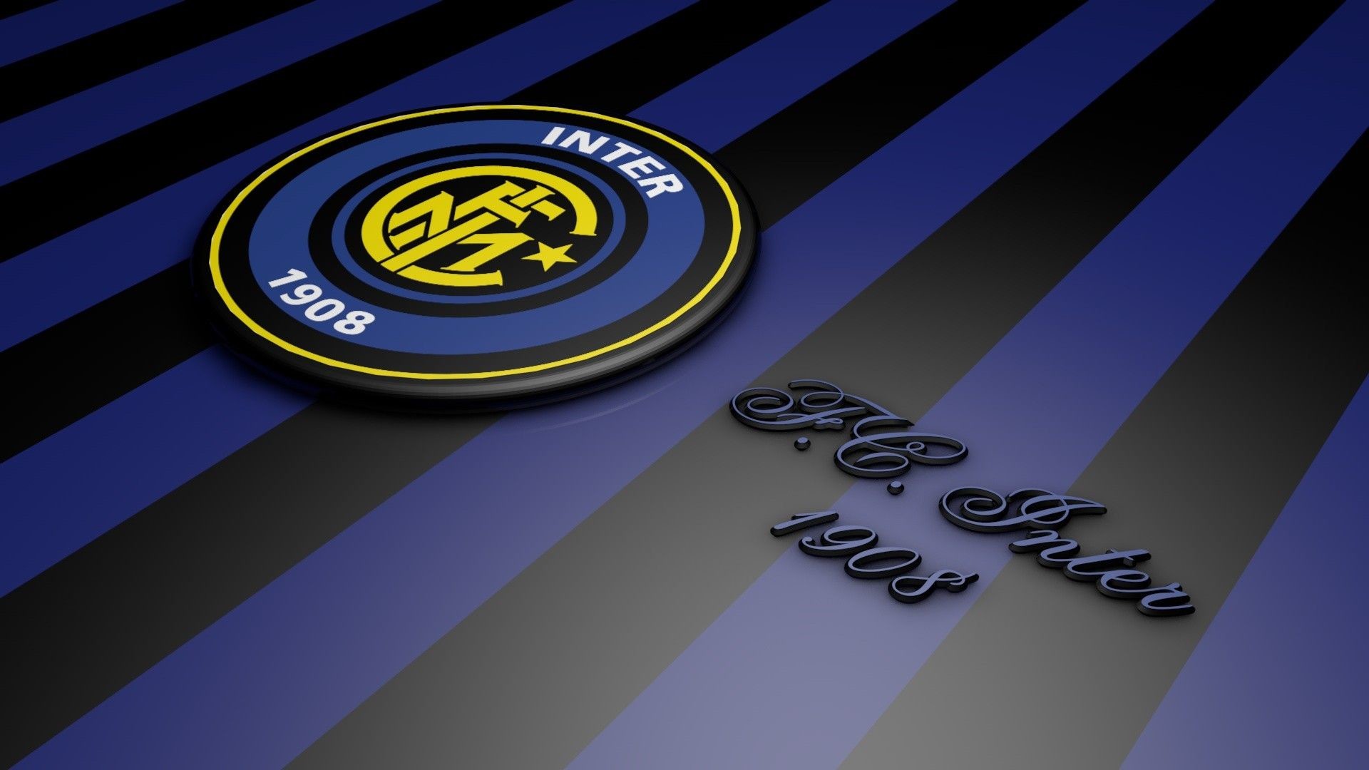 Inter, Stemma storico, 1908, Effetto 3D, 1920x1080, sfondo per PC