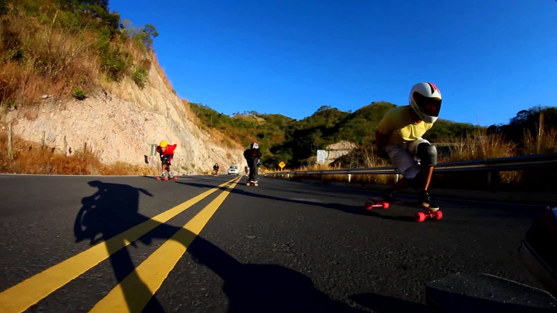 Longboard, Downhill, Gruppo di rider, Strada, Full HD, sfondo per PC