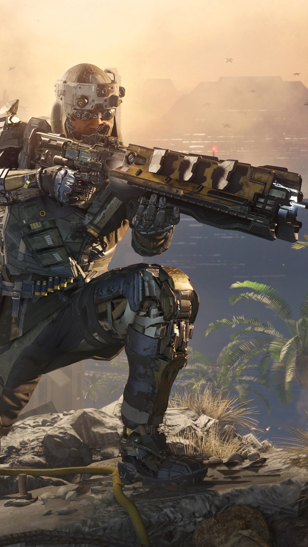 Call of Duty: Black Ops III, Soldato, Fucile, Deserto, sfondo per iPhone e Android