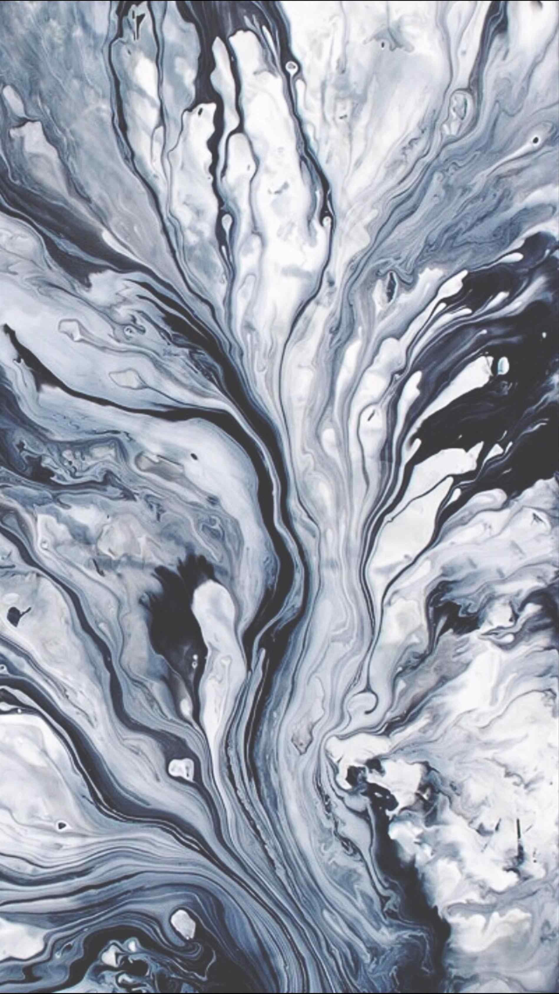 Marmorizzato, Inchiostro, Bianco e nero, Astratto, QHD+, schermata di blocco del cellulare