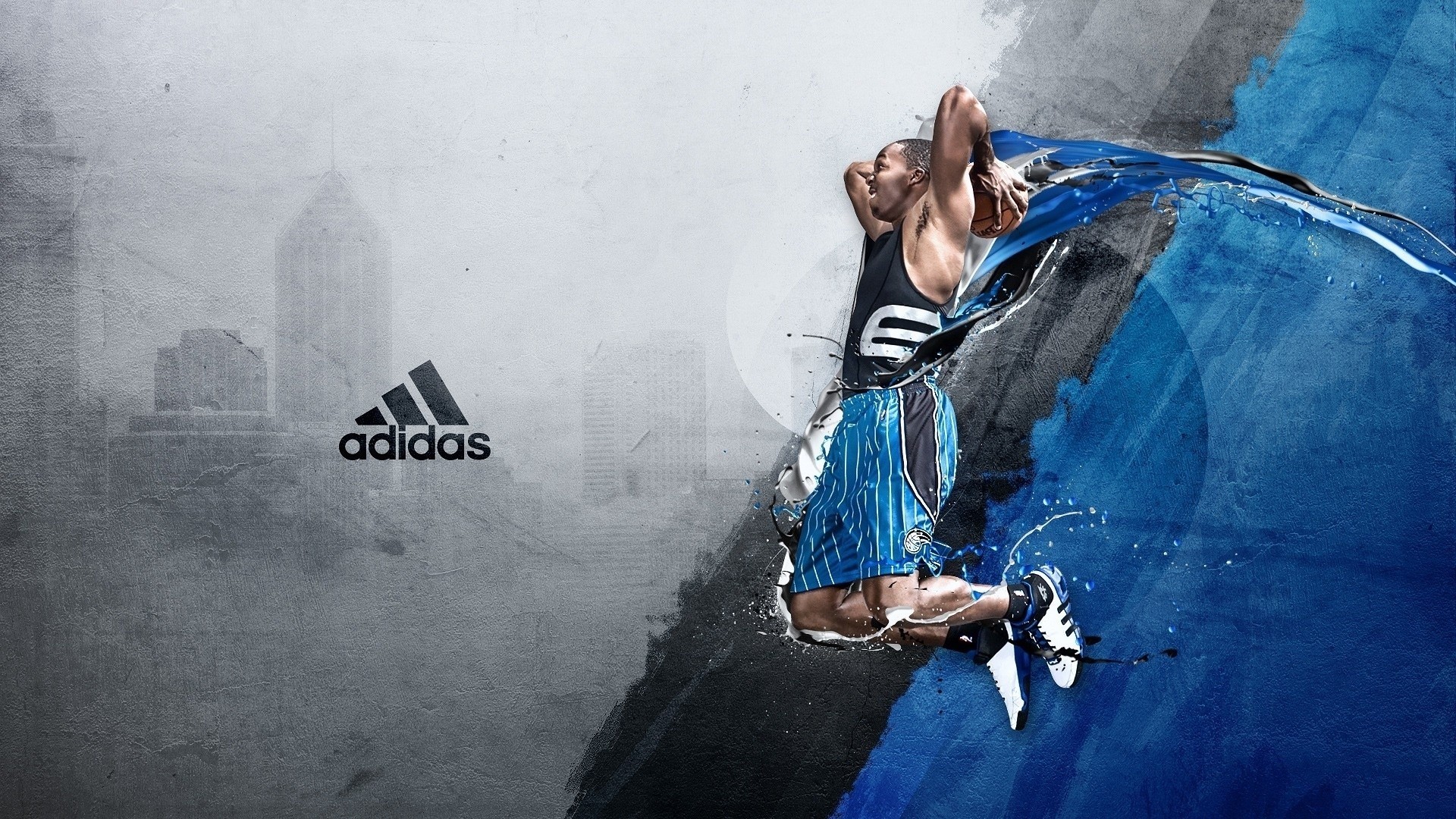 Adidas, Basket, Schiacciata, Acqua, Full HD 1080p, sfondo desktop