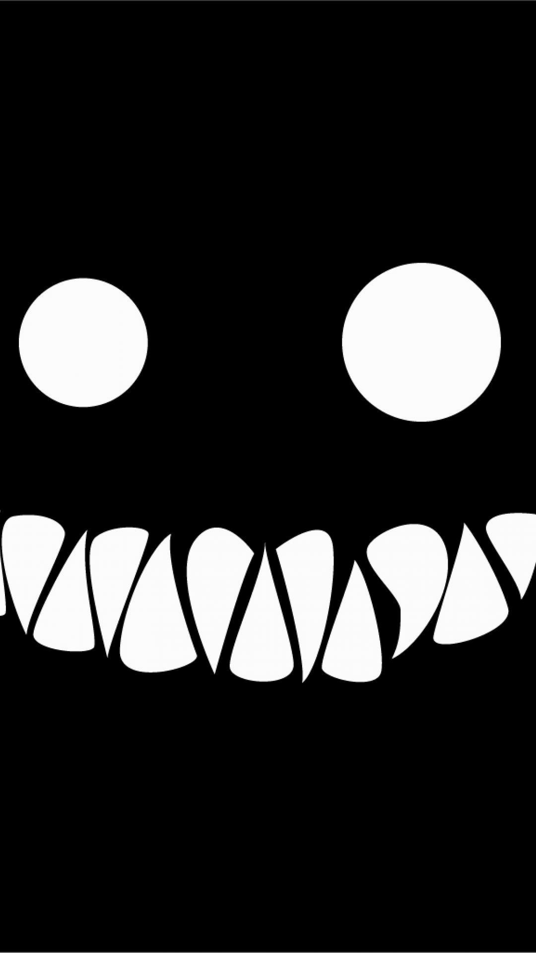 Faccina sorridente, Denti, Minimalista, Nero, sfondo per iPhone e Android