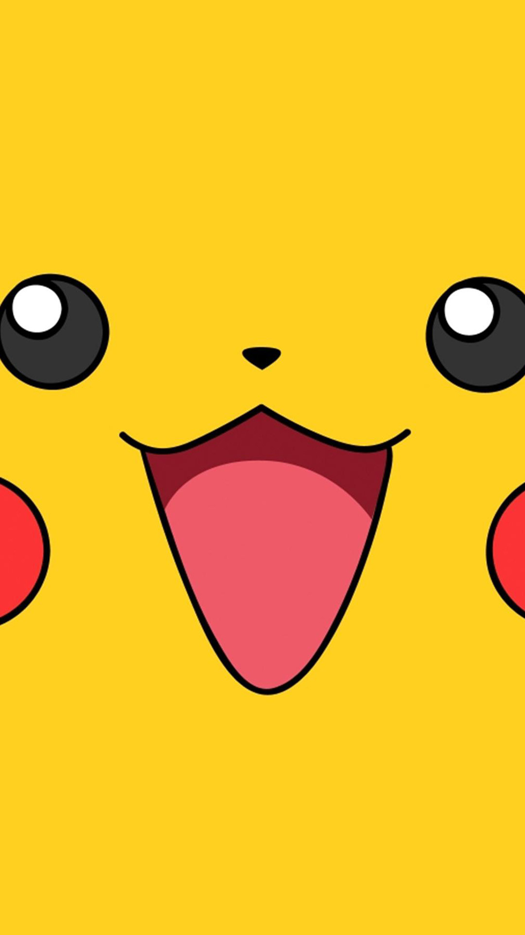 Pikachu, Pokémon, Muso, Minimalismo, Giallo, Full HD, sfondo per smartphone