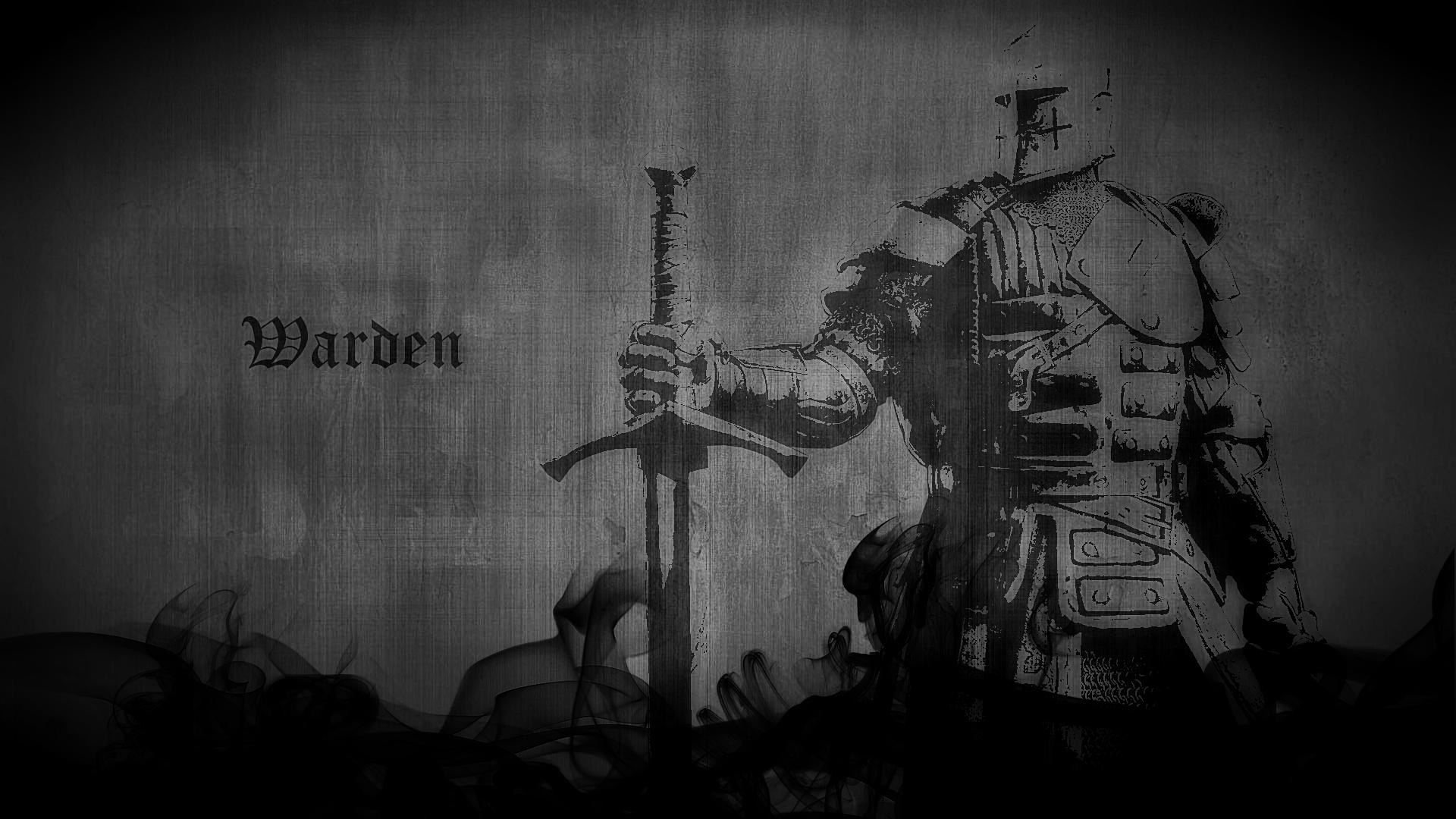 For Honor, Warden, Spadone, Bianco e nero, Full HD, sfondo Windows 11