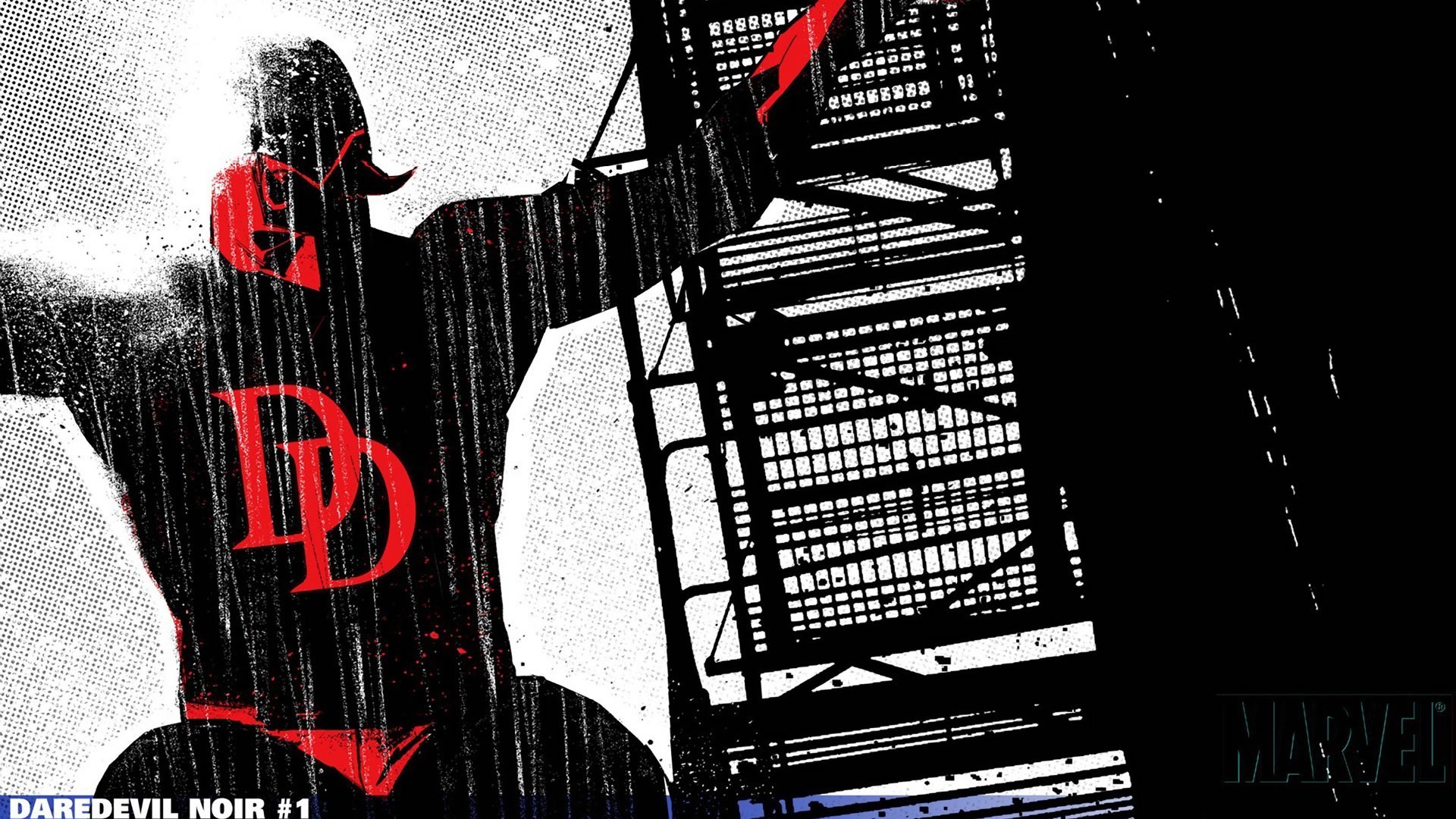 Daredevil Noir, Daredevil, Fumetto, Scala antincendio, 1920x1080, sfondo per PC