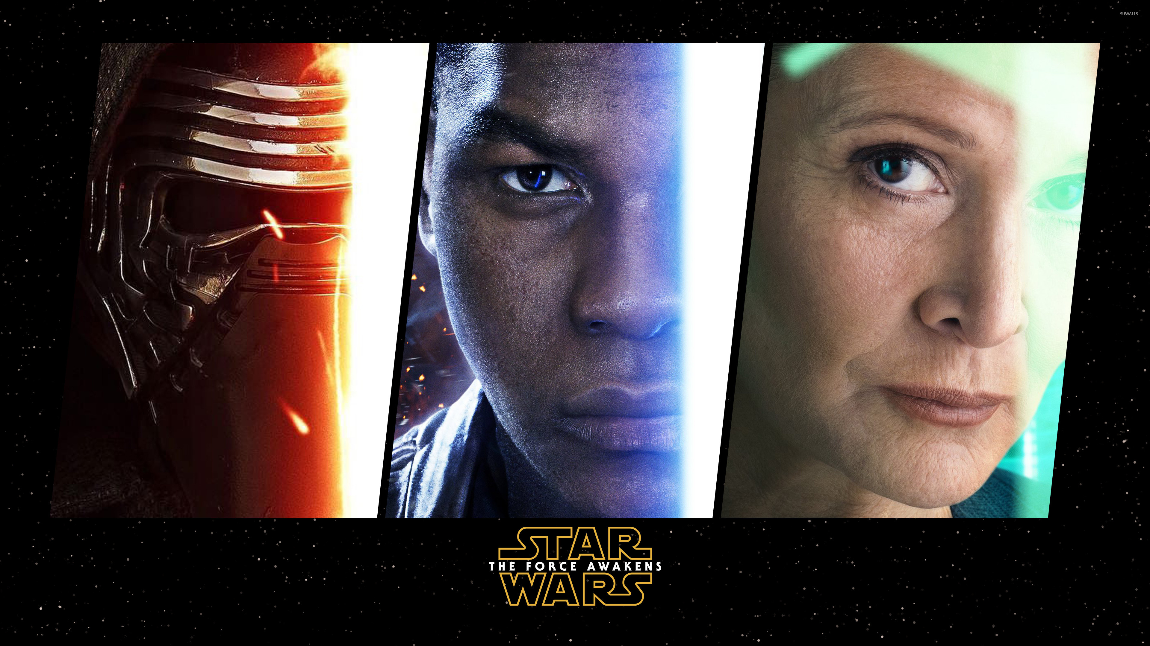 Kylo Ren, Finn, Leia Organa, Star Wars: Il risveglio della Forza, Poster, Ritratti, sfondo 2160p