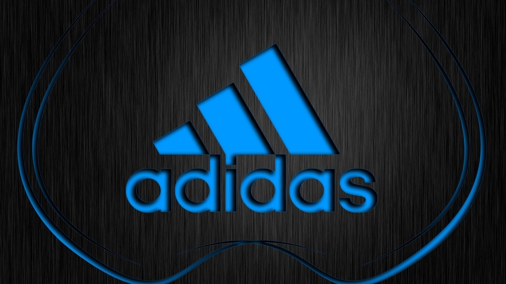 Adidas, Logo, Blu, Sfondo nero, 1920x1080, wallpaper desktop