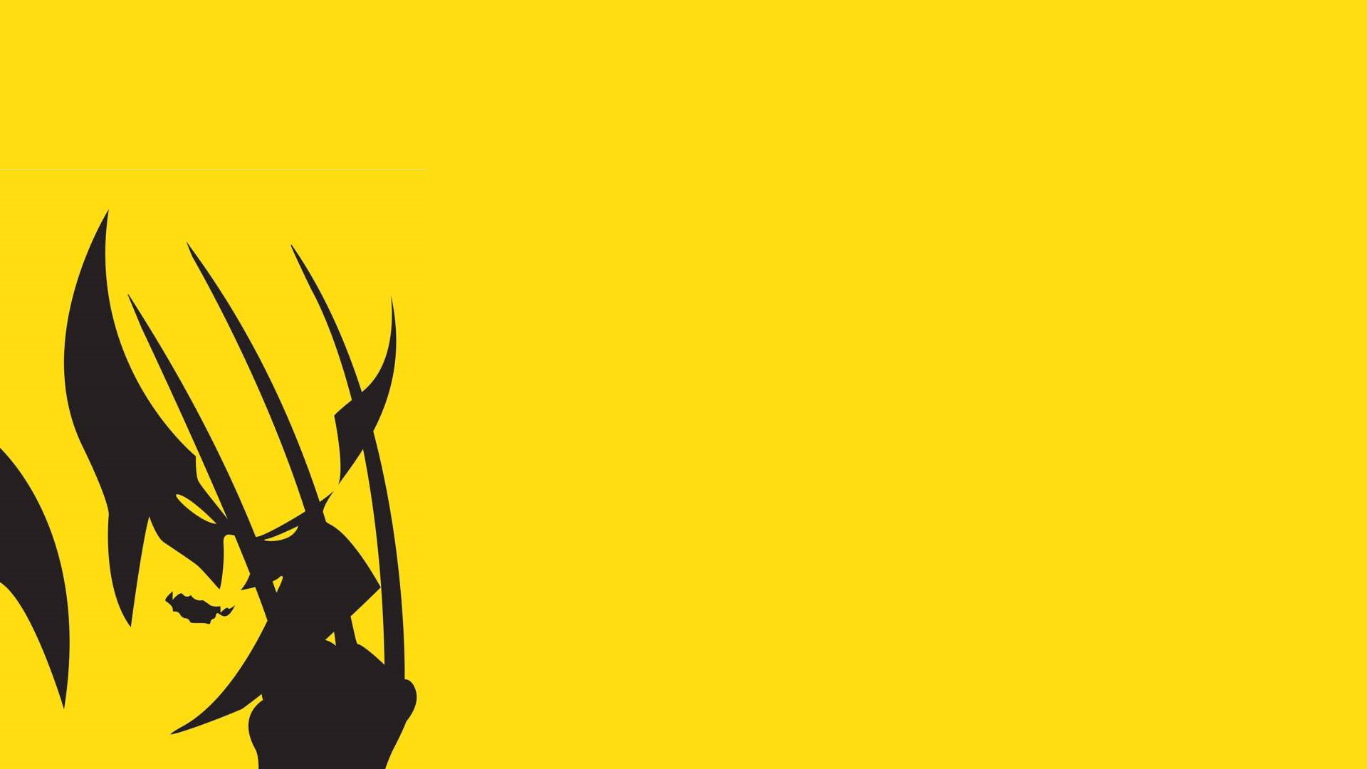 Wolverine, Silhouette, Minimalismo, Sfondo giallo, 16:9 Full HD, wallpaper widescreen