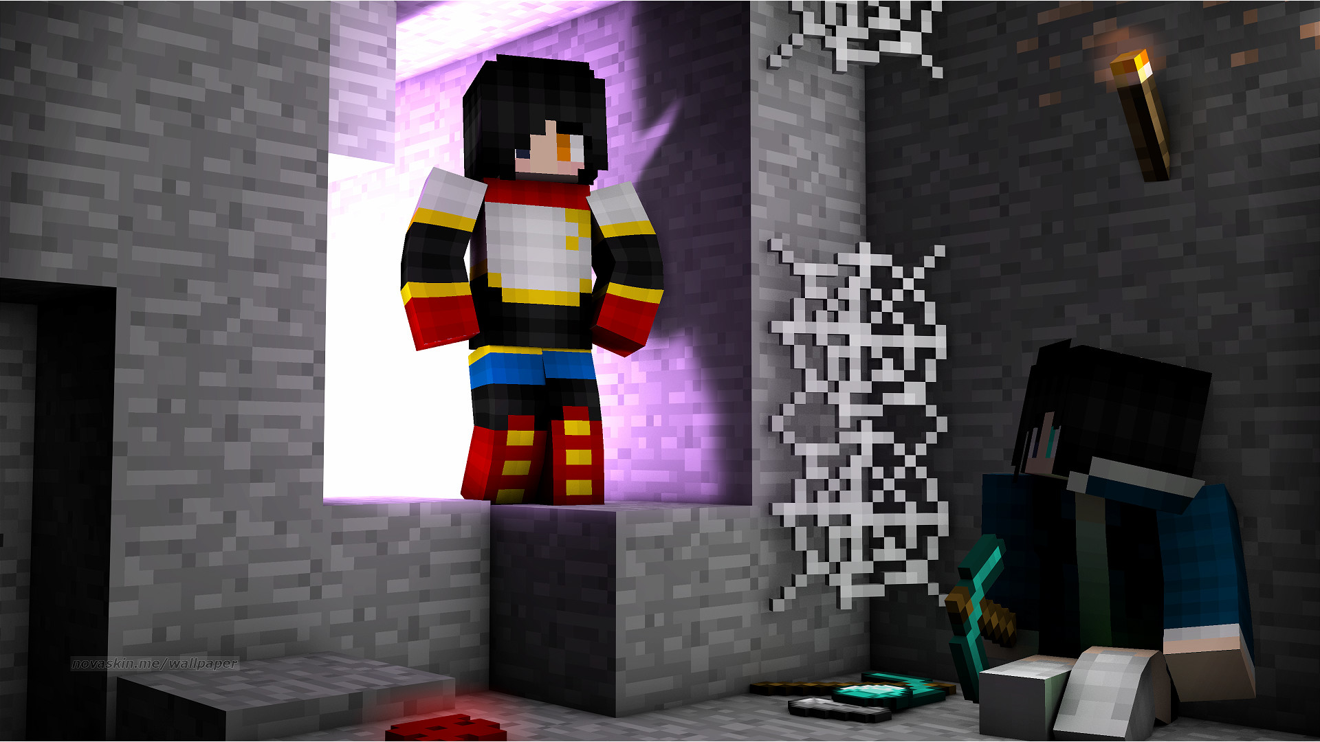 Sans, Minecraft, Undertale, Ragnatela, Full HD, sfondo per portatile