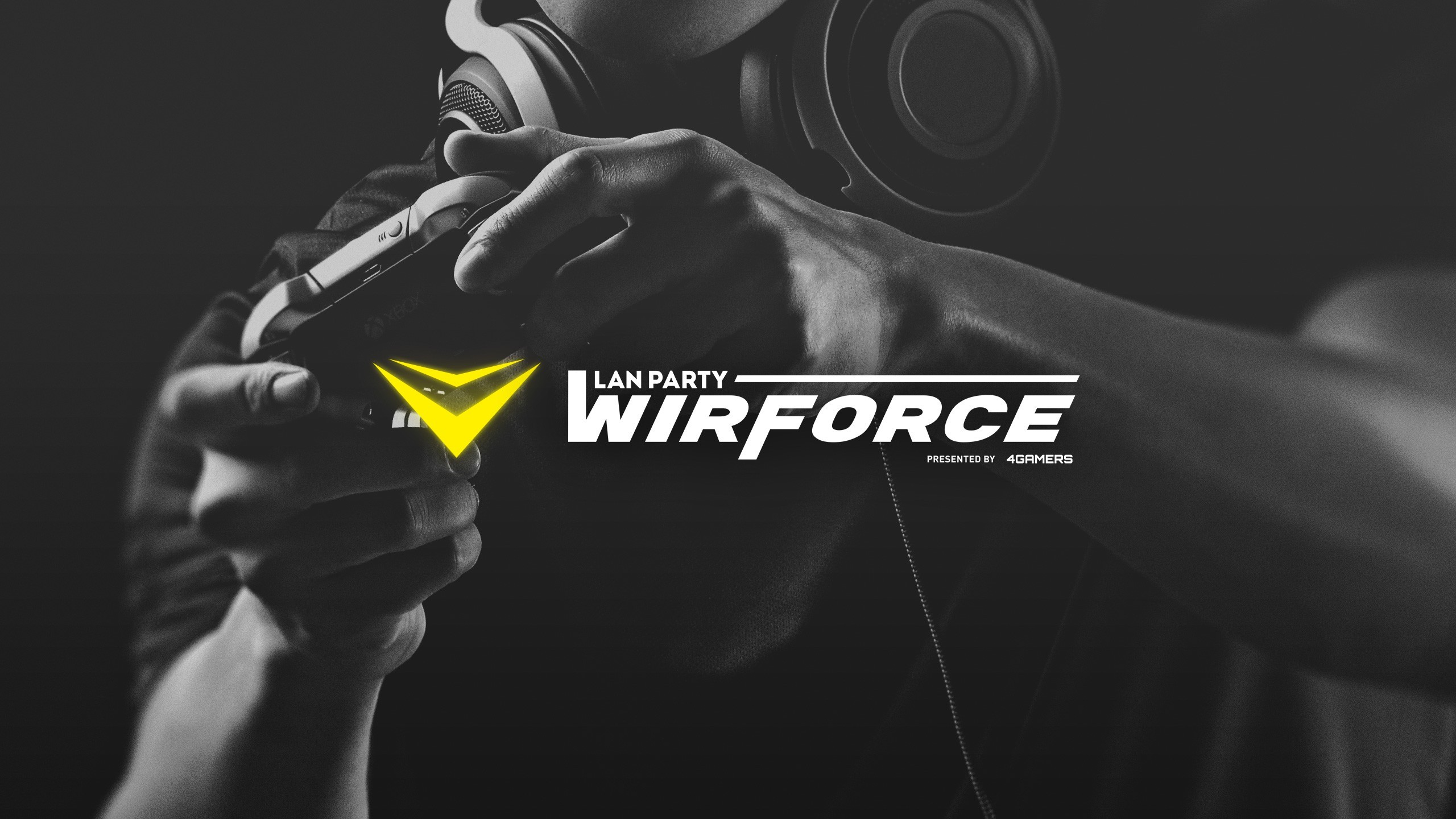 WirForce, LAN party, Controller, Bianco e nero, 16:9 2K, sfondo widescreen