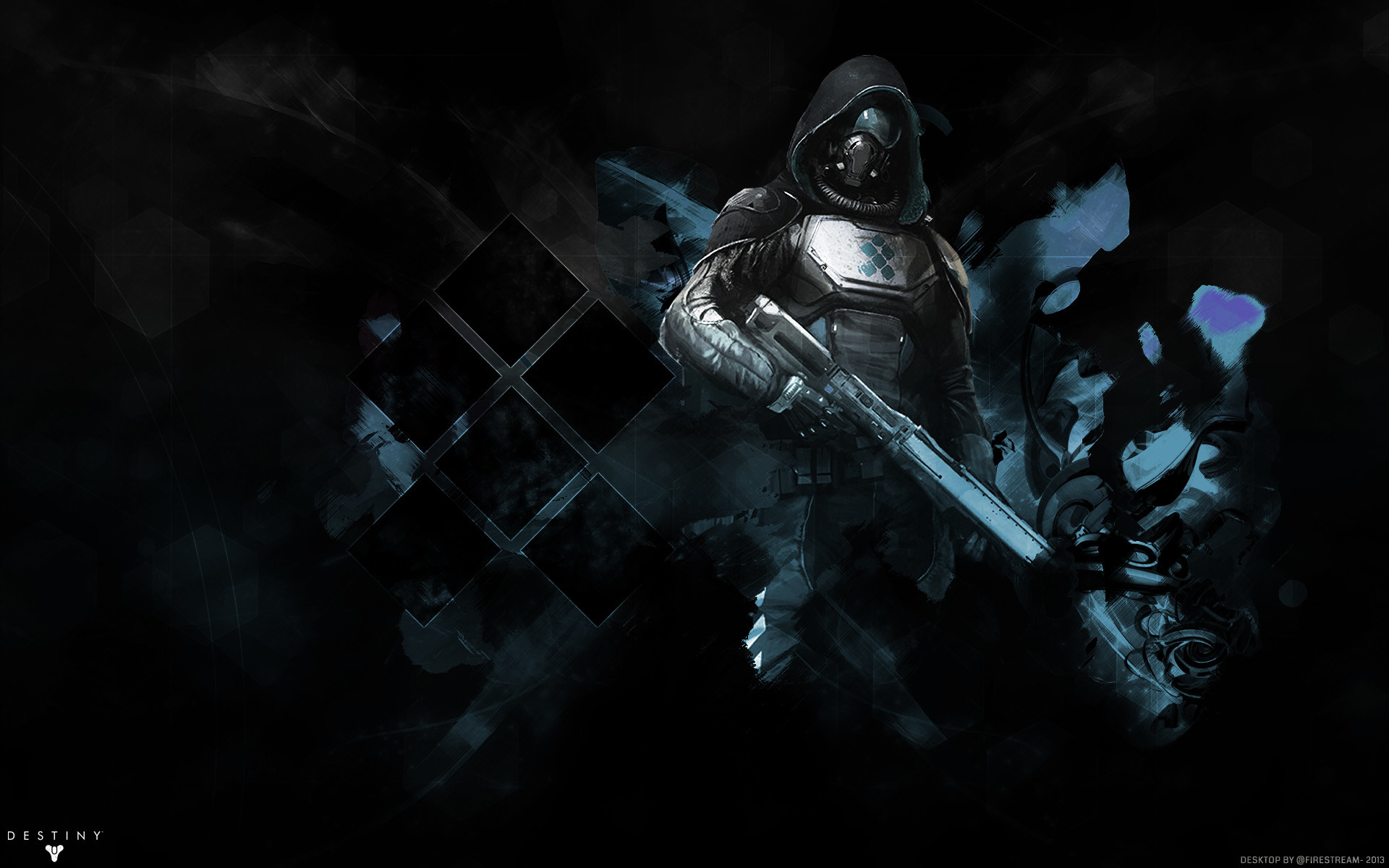 Destiny, Cacciatore, Fucile, Sfondo scuro, Videogioco, 16:10 Full HD, wallpaper widescreen