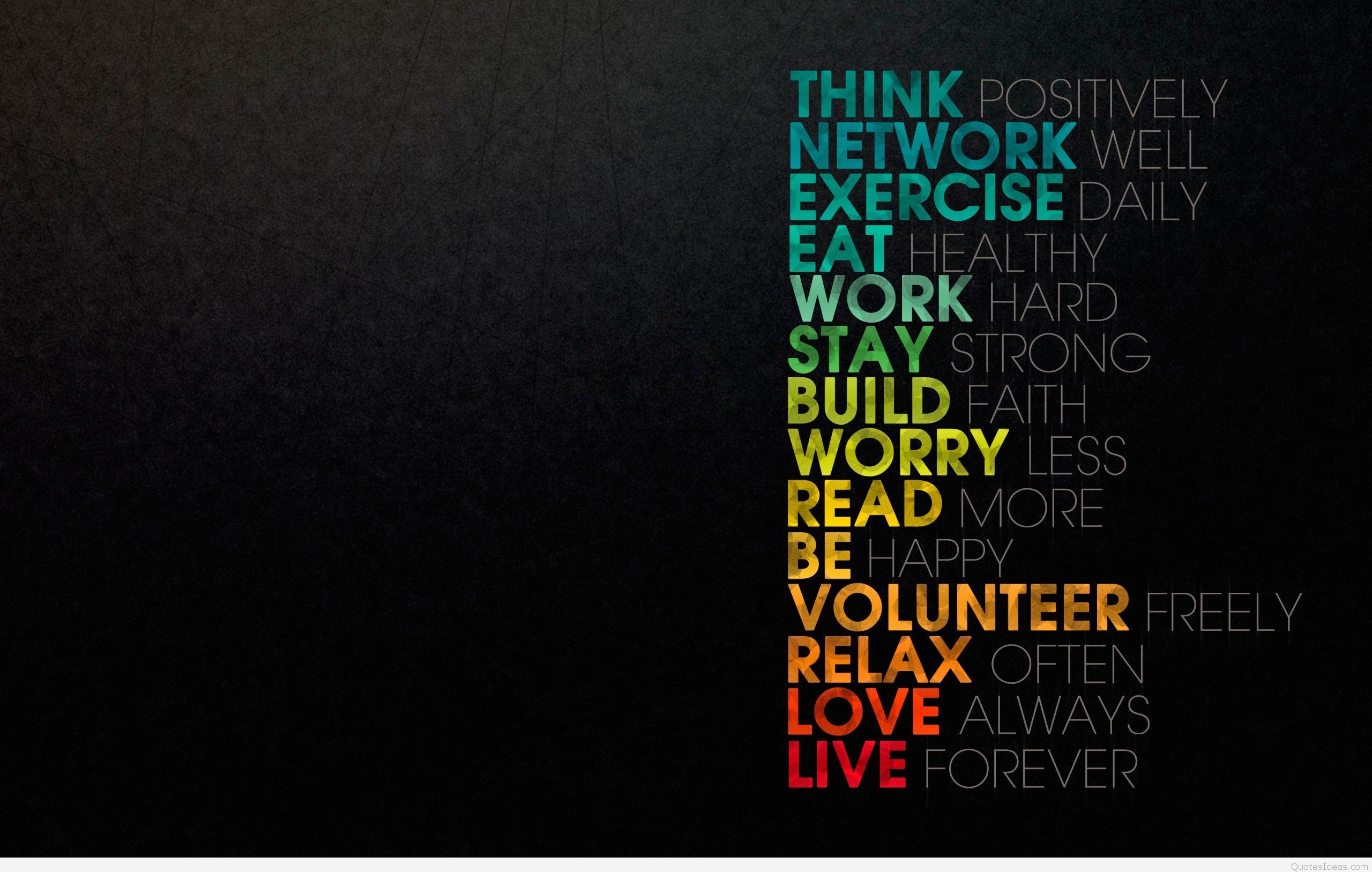 Citazione motivazionale, Tipografia, Sfondo nero, Testo colorato, wallpaper per portatile