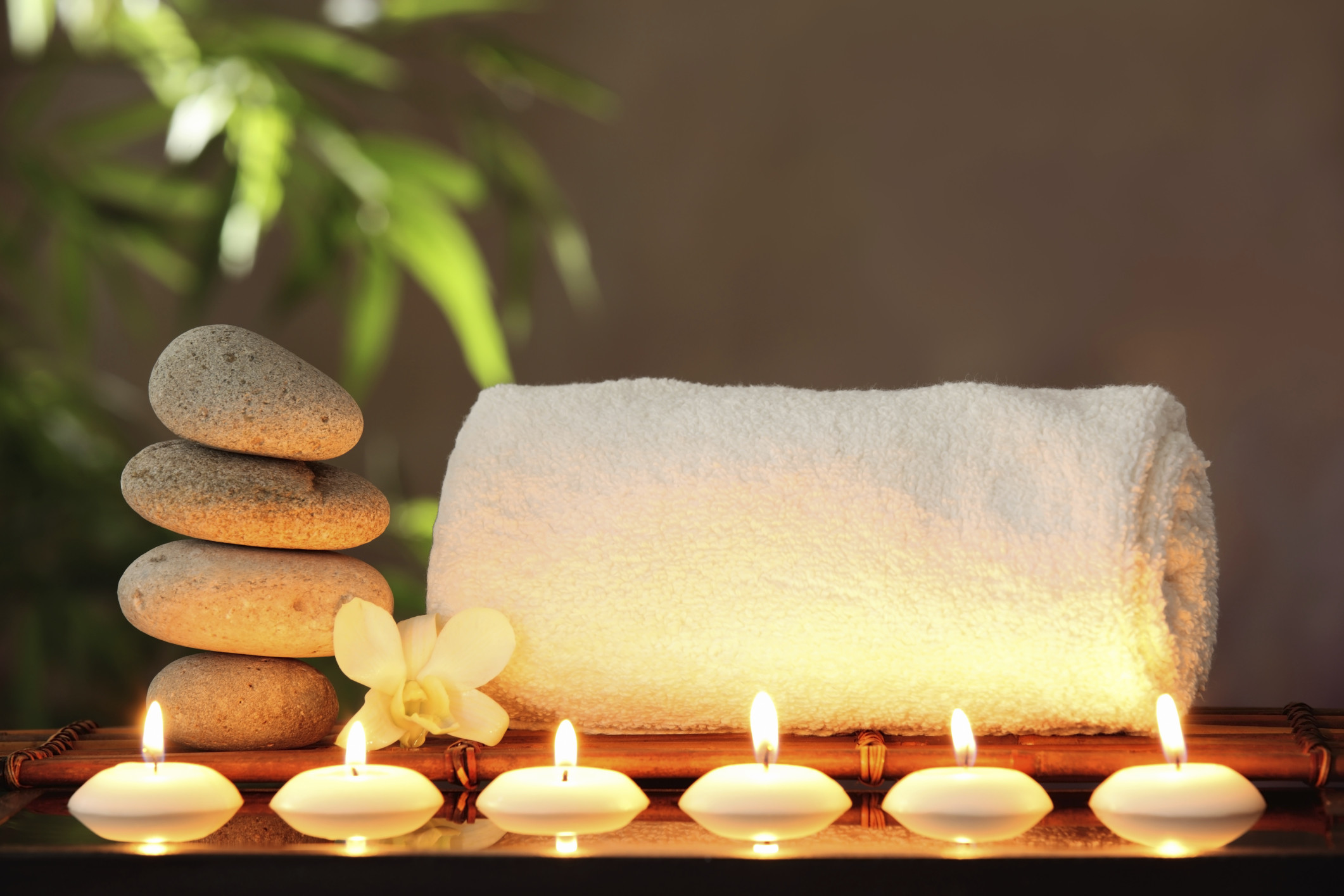 Spa, Candele, Pietre zen, Asciugamano, Full HD, sfondo per portatile