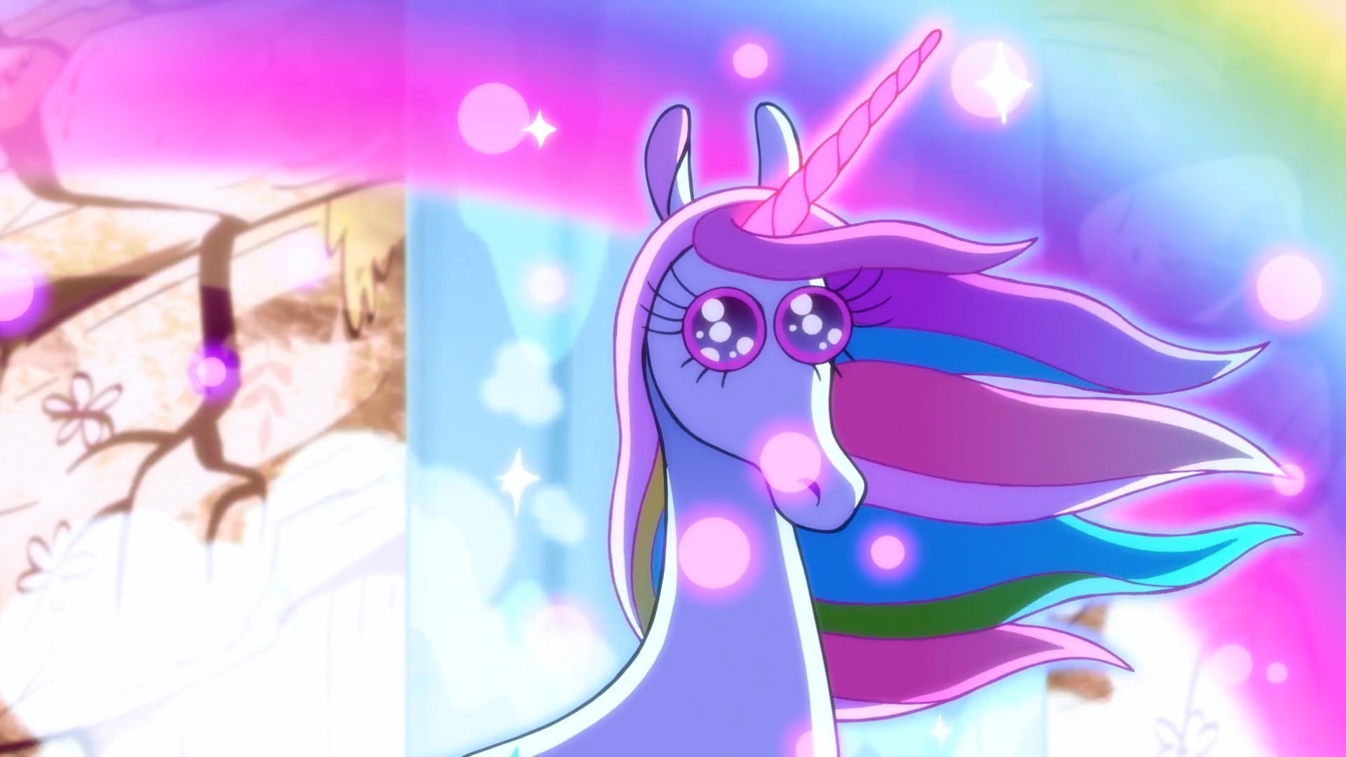 Unicorno, Criniera arcobaleno, Cartoni animati, Arcobaleno, Full HD, sfondo per PC