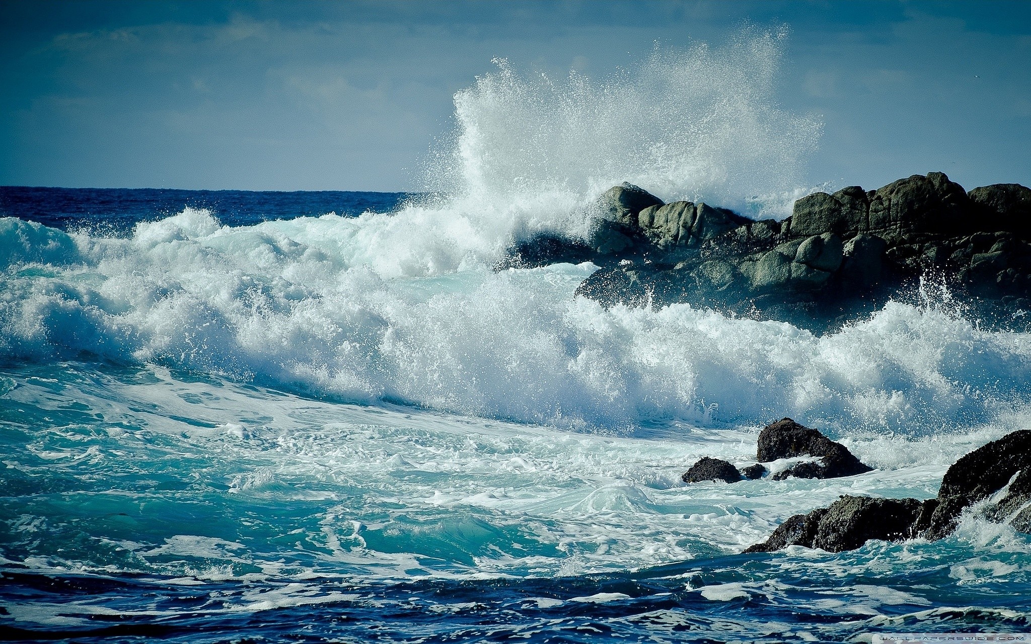 Onde, Scogli, Mare, Spruzzi, wallpaper Samsung S3