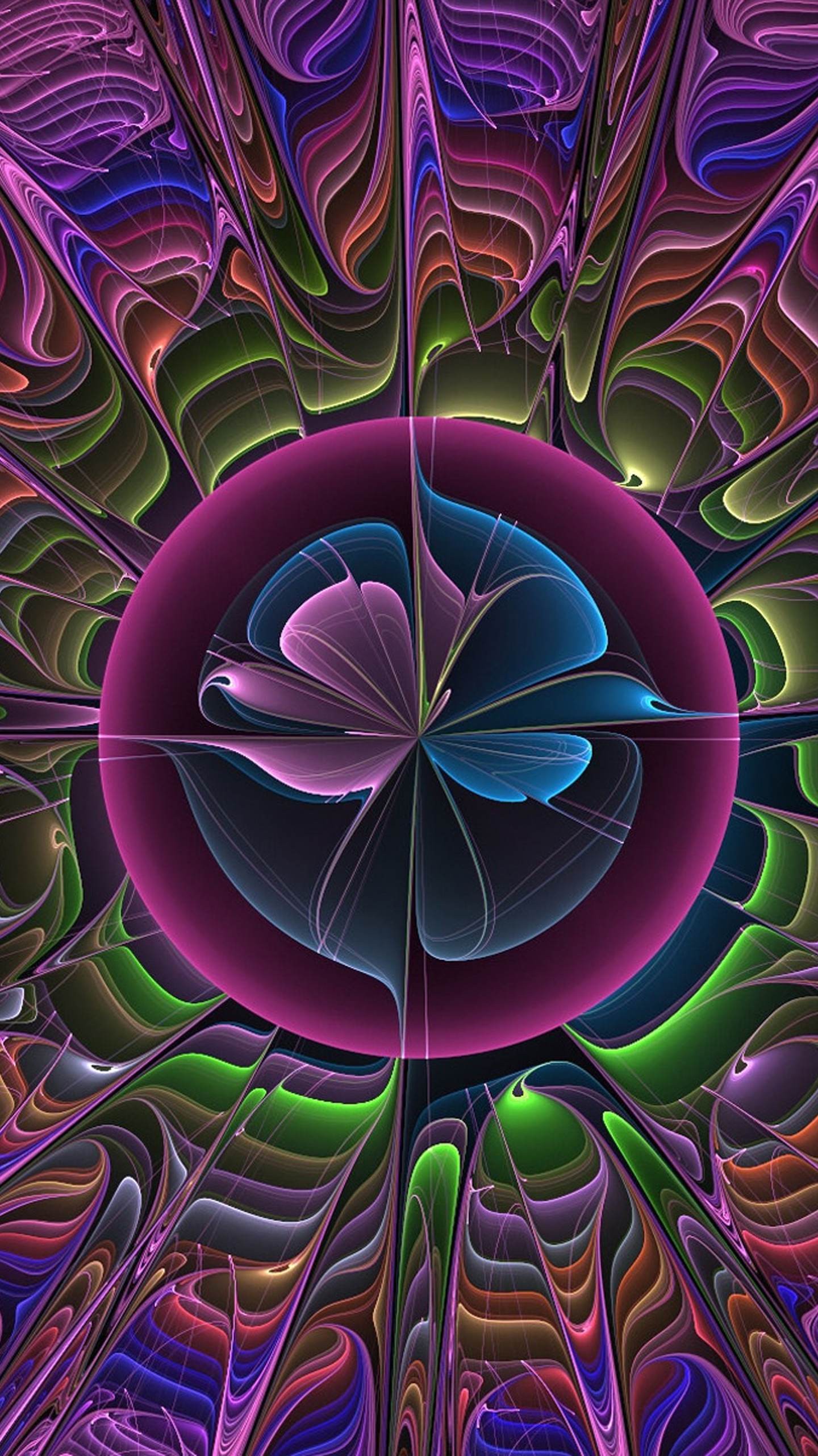 Frattale, Mandala, Psichedelico, Viola, sfondo Samsung Galaxy