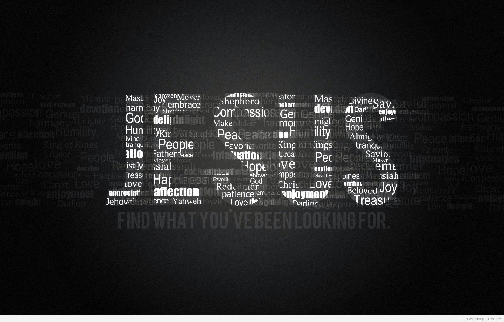 Jesus, Find what you've been looking for, Tipografia, Sfondo scuro, Fede, wallpaper per portatile
