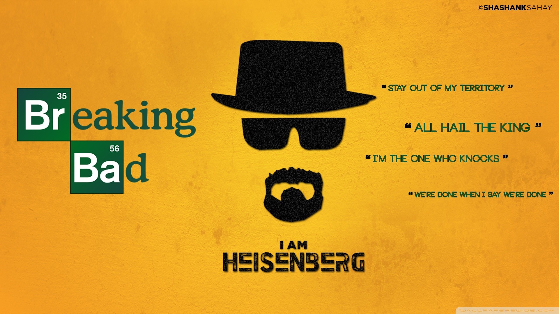 Heisenberg, Breaking Bad, Cappello, Citazioni, Giallo, Full HD, sfondo per portatile