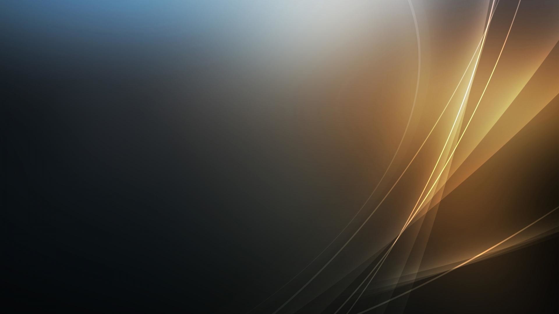 Linee curve, Astratto, Blu e oro, 16:9 Full HD, sfondo widescreen