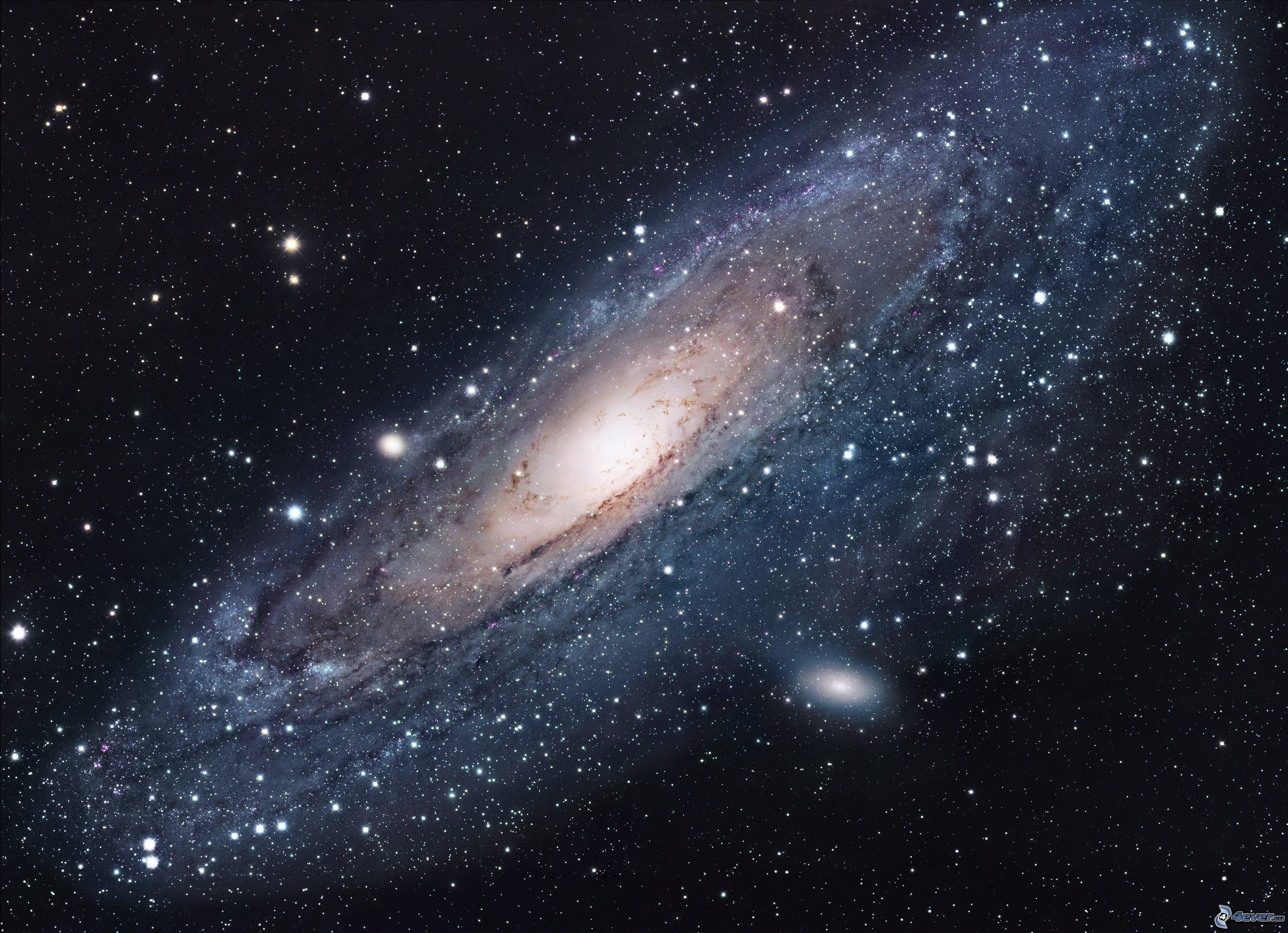 Galassia di Andromeda, Galassia a spirale, Stelle, 2K, sfondo Windows 11