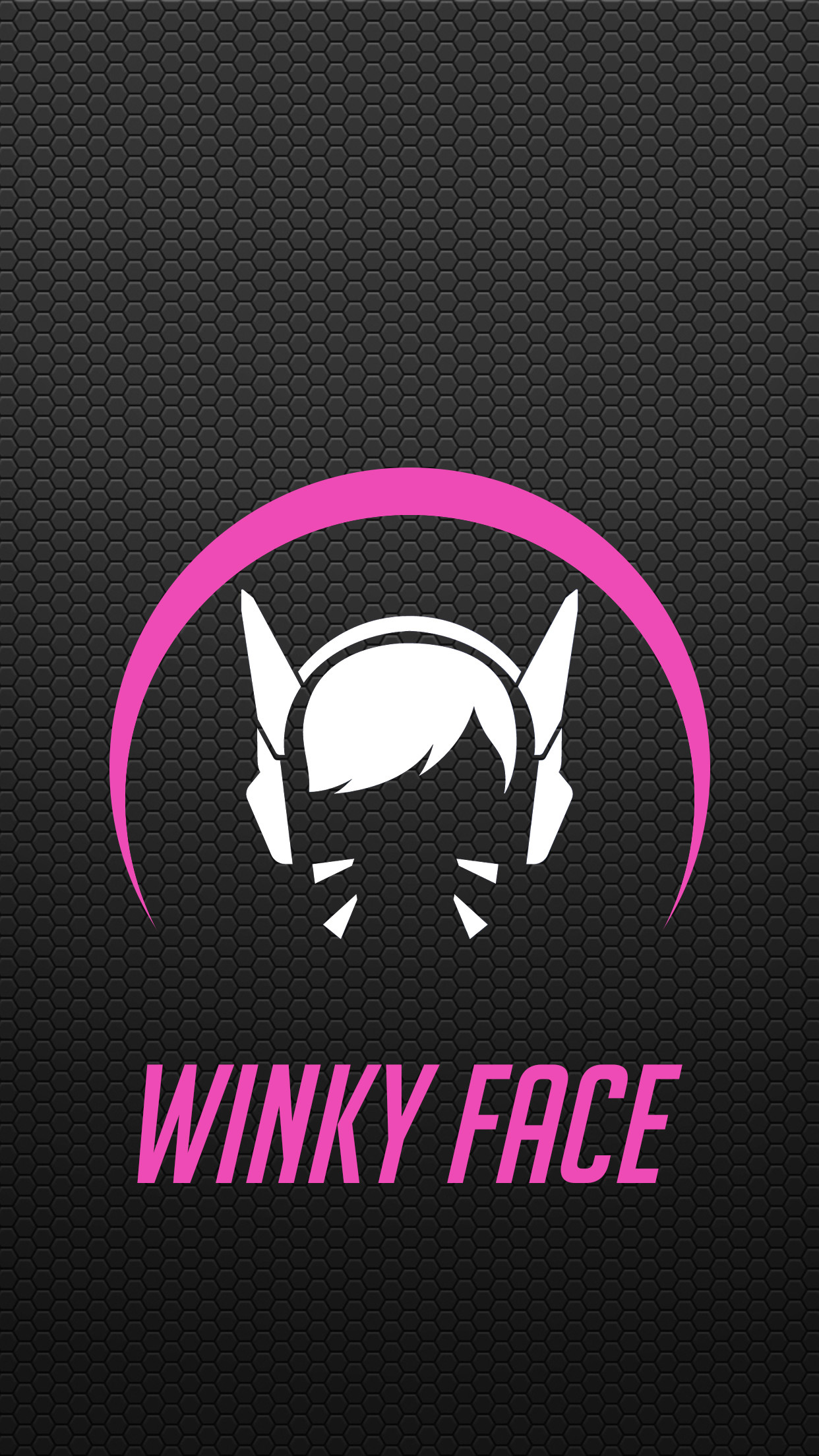 D.Va, Overwatch, Winky Face, Logo, Sfondo nero, Full HD, schermata di blocco del cellulare