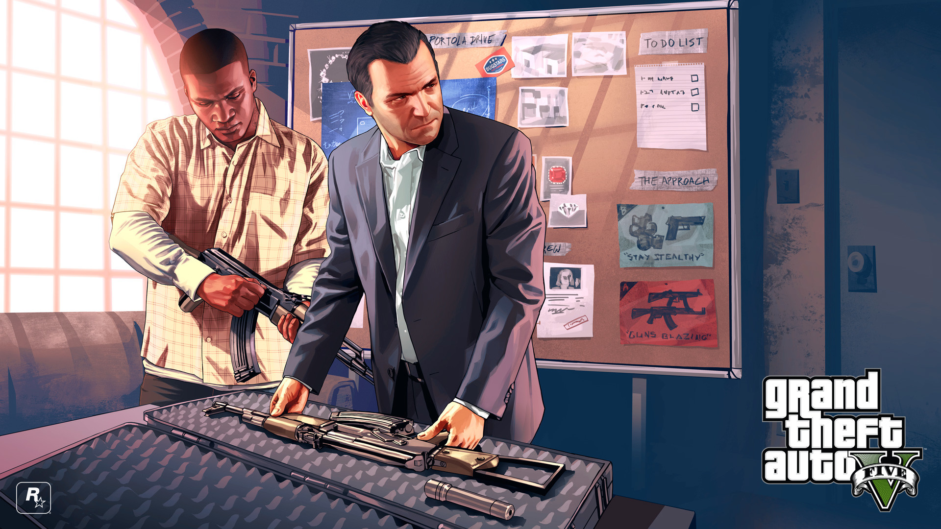 Grand Theft Auto V, Michael De Santa, Franklin Clinton, Piano della rapina, Armi, sfondo desktop