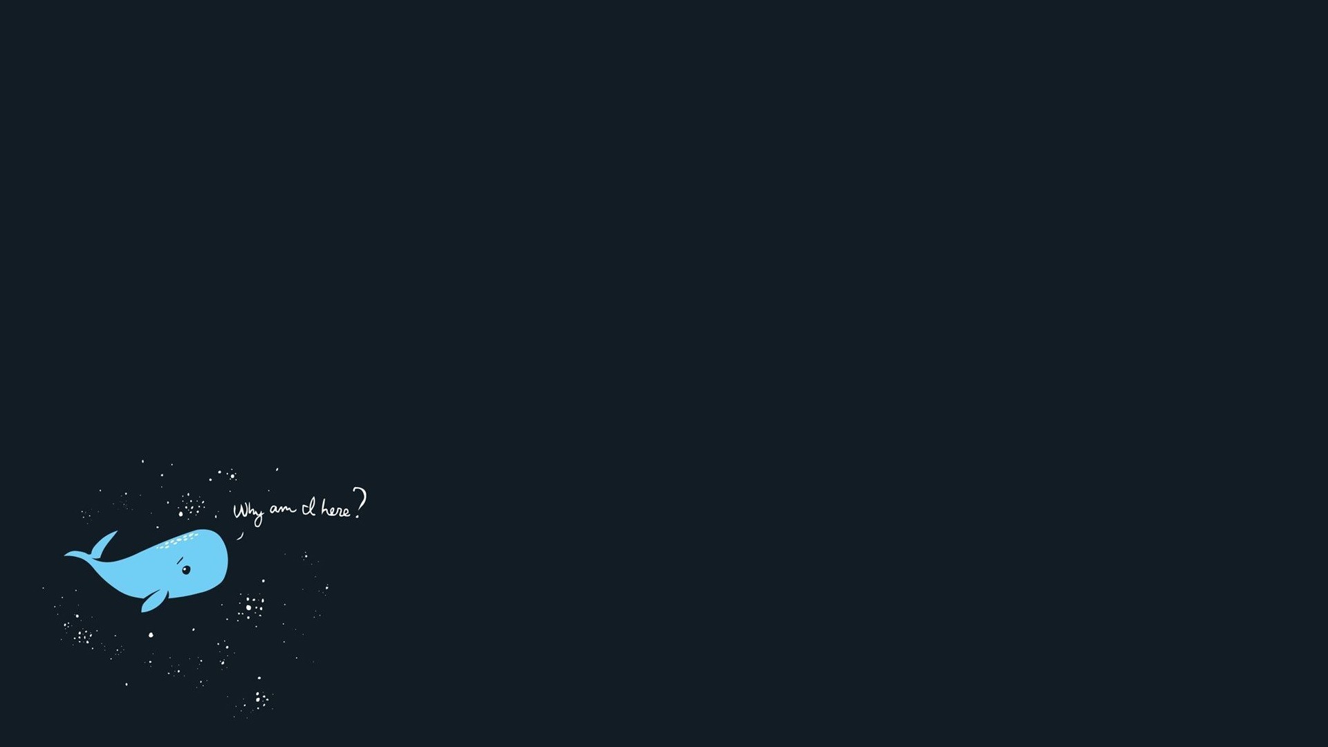 Balena, Illustrazione, Blu scuro, Minimalista, 1920x1080, sfondo per PC