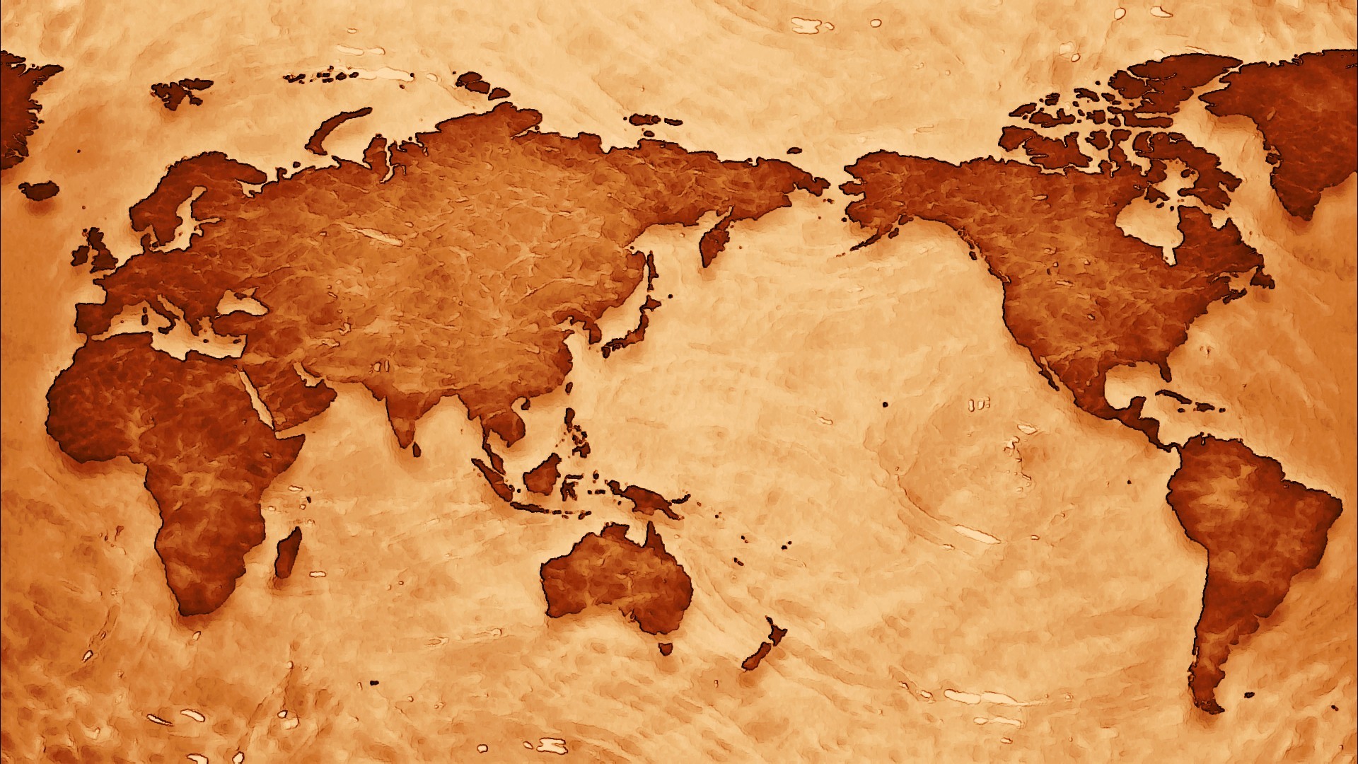 Mappa del mondo, Pelle, Texture, Arancione, Full HD, wallpaper desktop