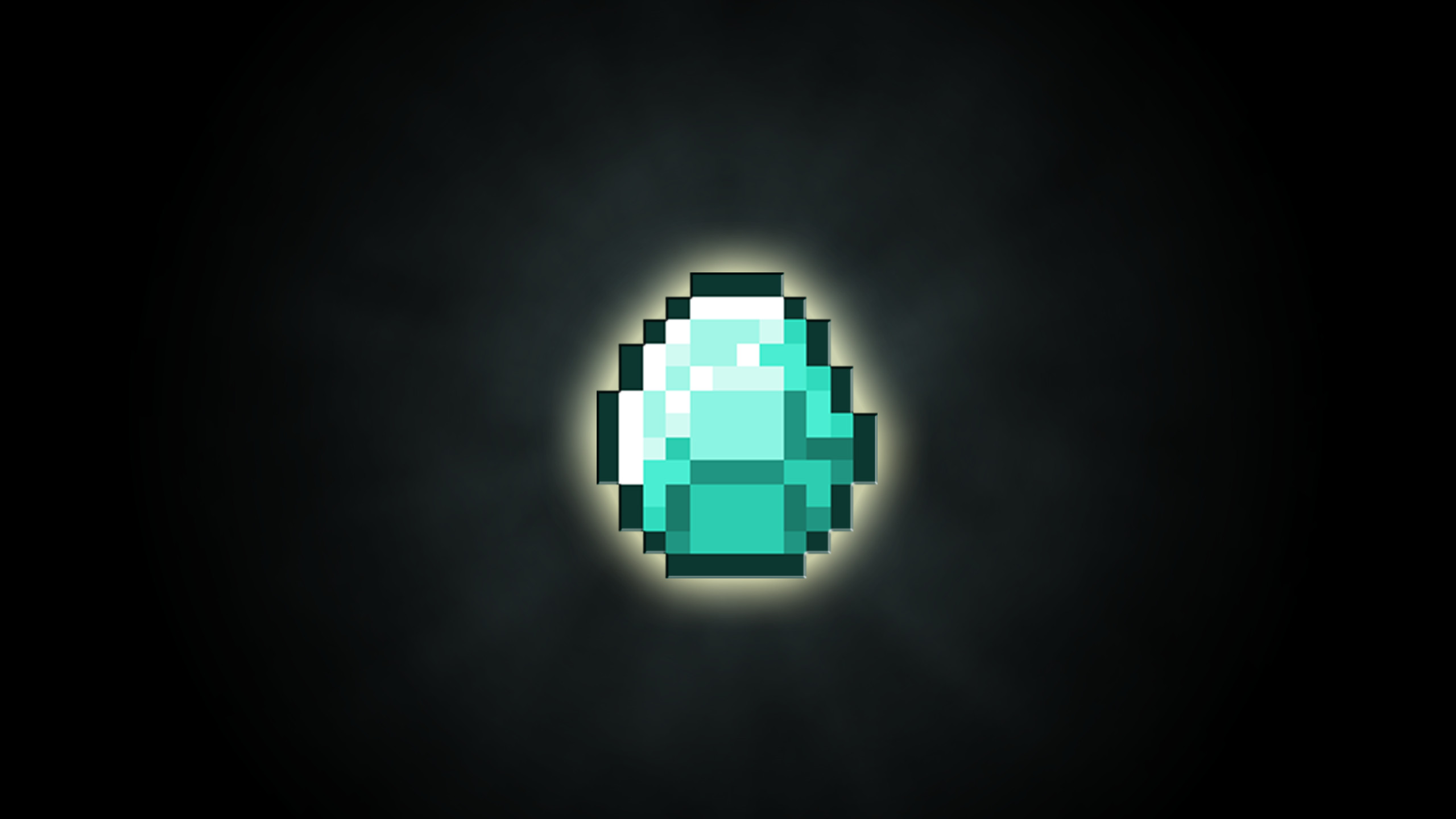 Diamante, Minecraft, Pixel art, Sfondo nero, 2K, wallpaper desktop