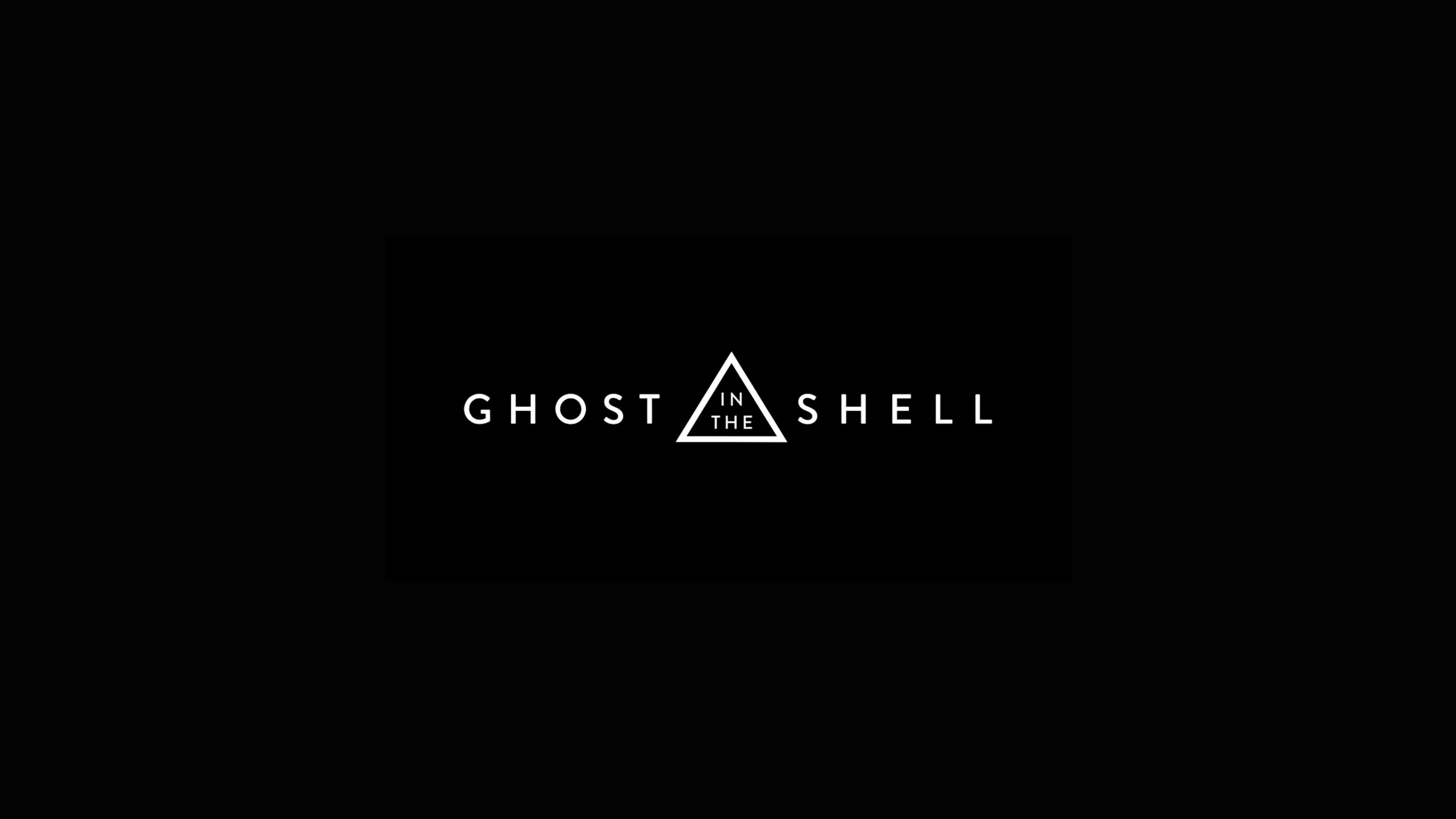 Ghost in the Shell, Logo, Sfondo nero, Minimalista, 4K, wallpaper desktop