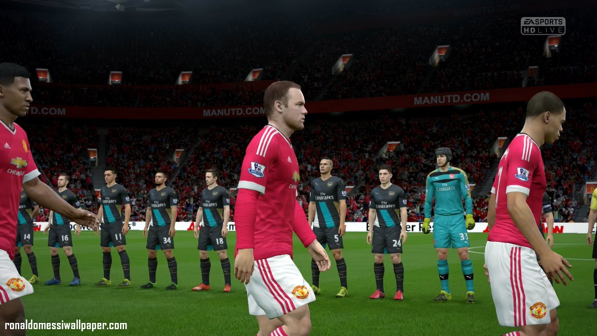 Wayne Rooney, Manchester United, FIFA 16, Old Trafford, Full HD, sfondo per PC