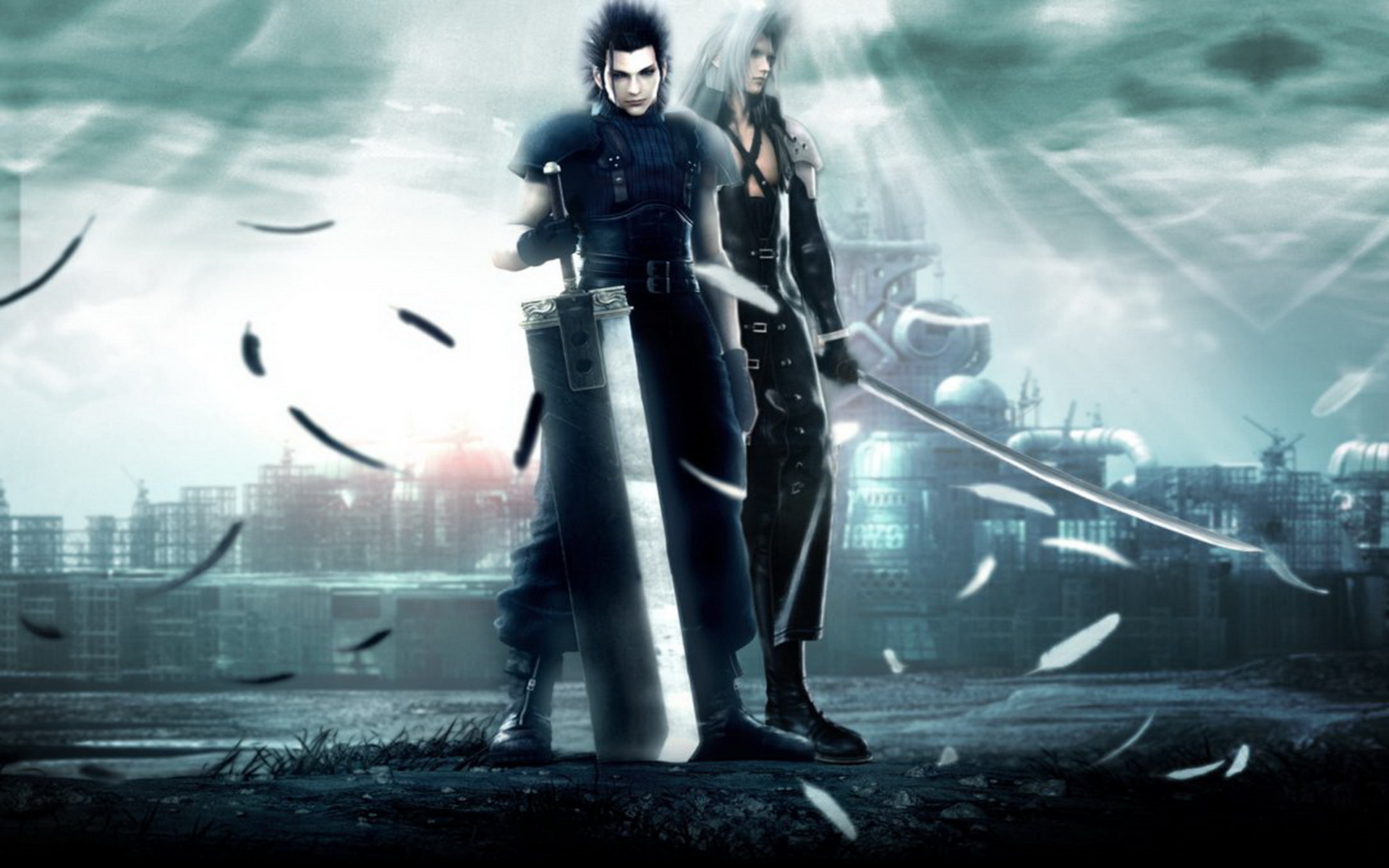 Zack Fair, Sephiroth, Crisis Core: Final Fantasy VII, Buster Sword, sfondo Full HD per portatile
