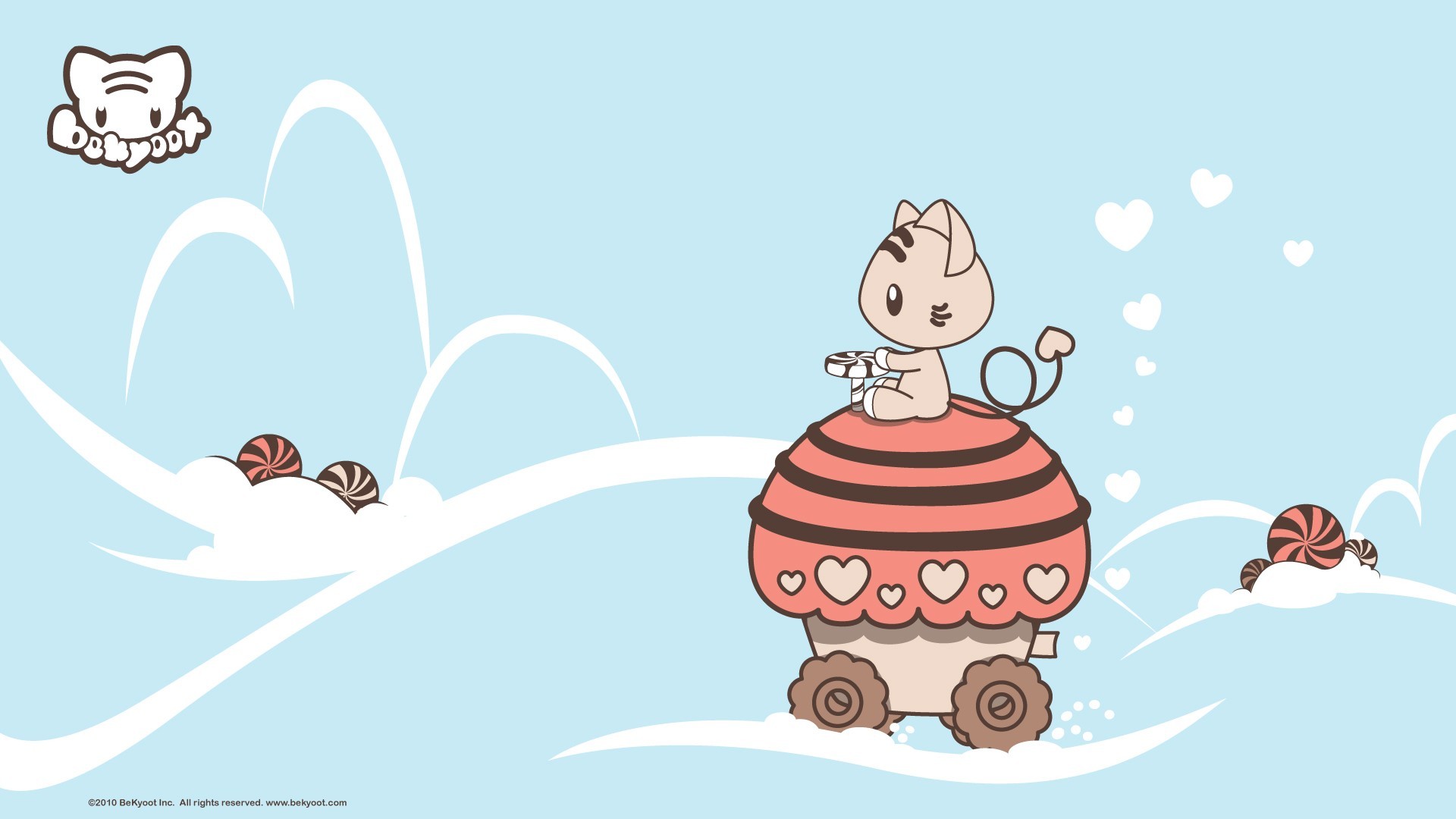 Gatto, Cupcake, Kawaii, Azzurro, 1920x1080, wallpaper desktop