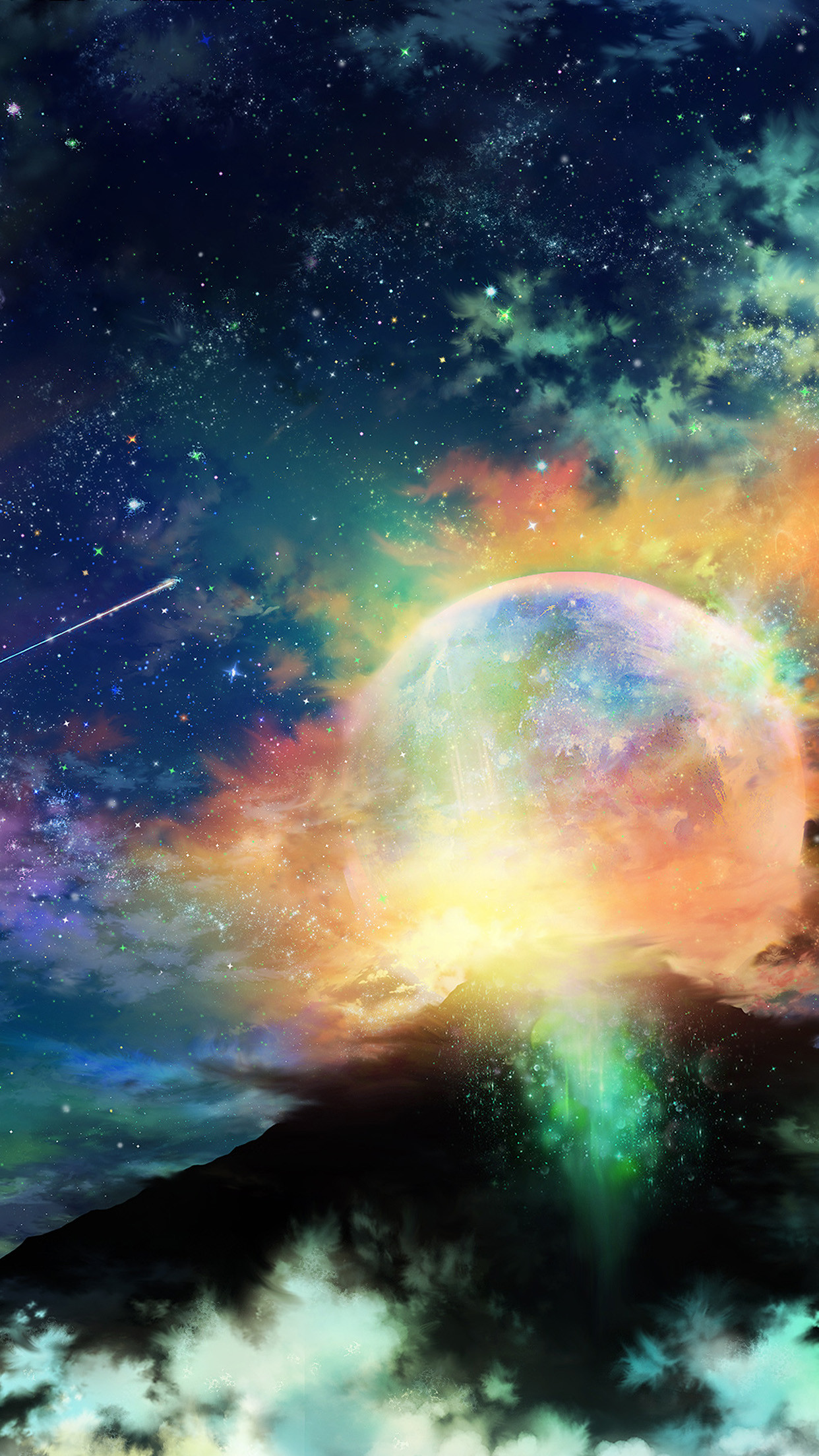 Nebulosa, Pianeta, Spazio, Arte digitale, Full HD, sfondo per smartphone