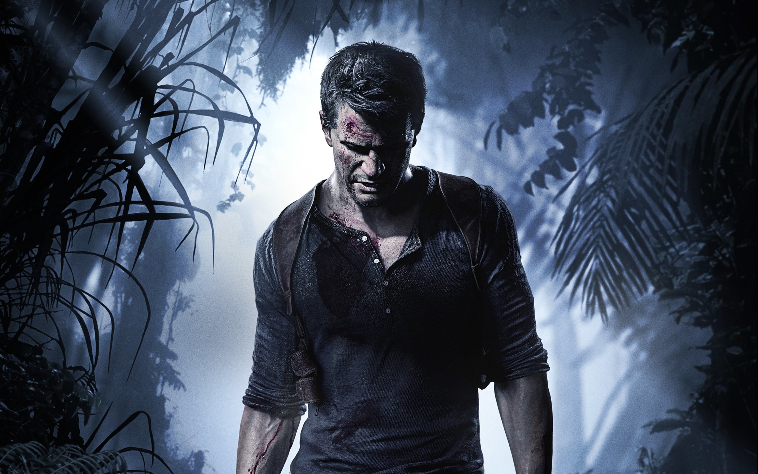 Nathan Drake, Uncharted 4, Giungla, Copertina, Blu, 2560x1600, immagine di sfondo