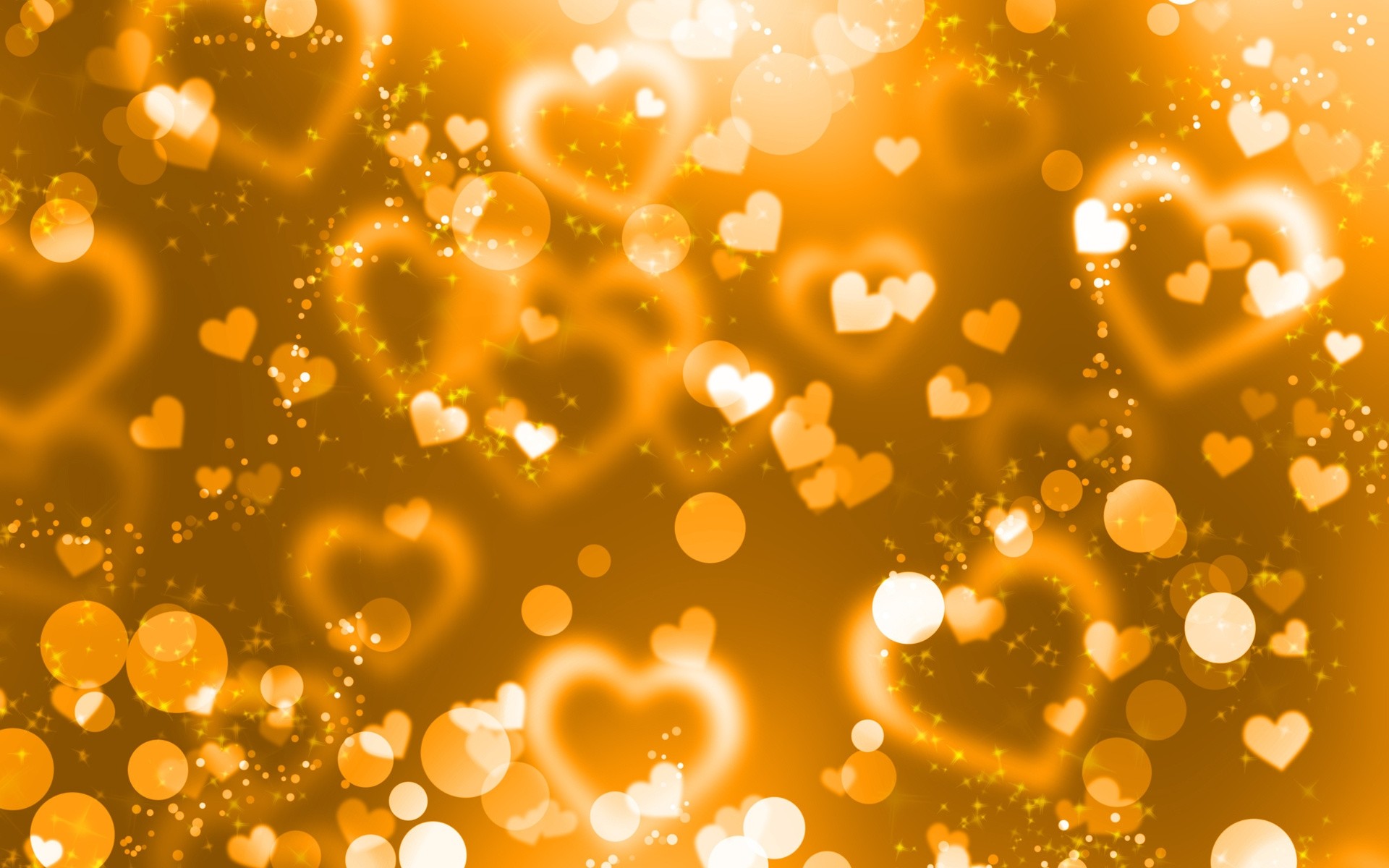 Cuori dorati, Bokeh, San Valentino, Full HD, sfondo per PC e portatile