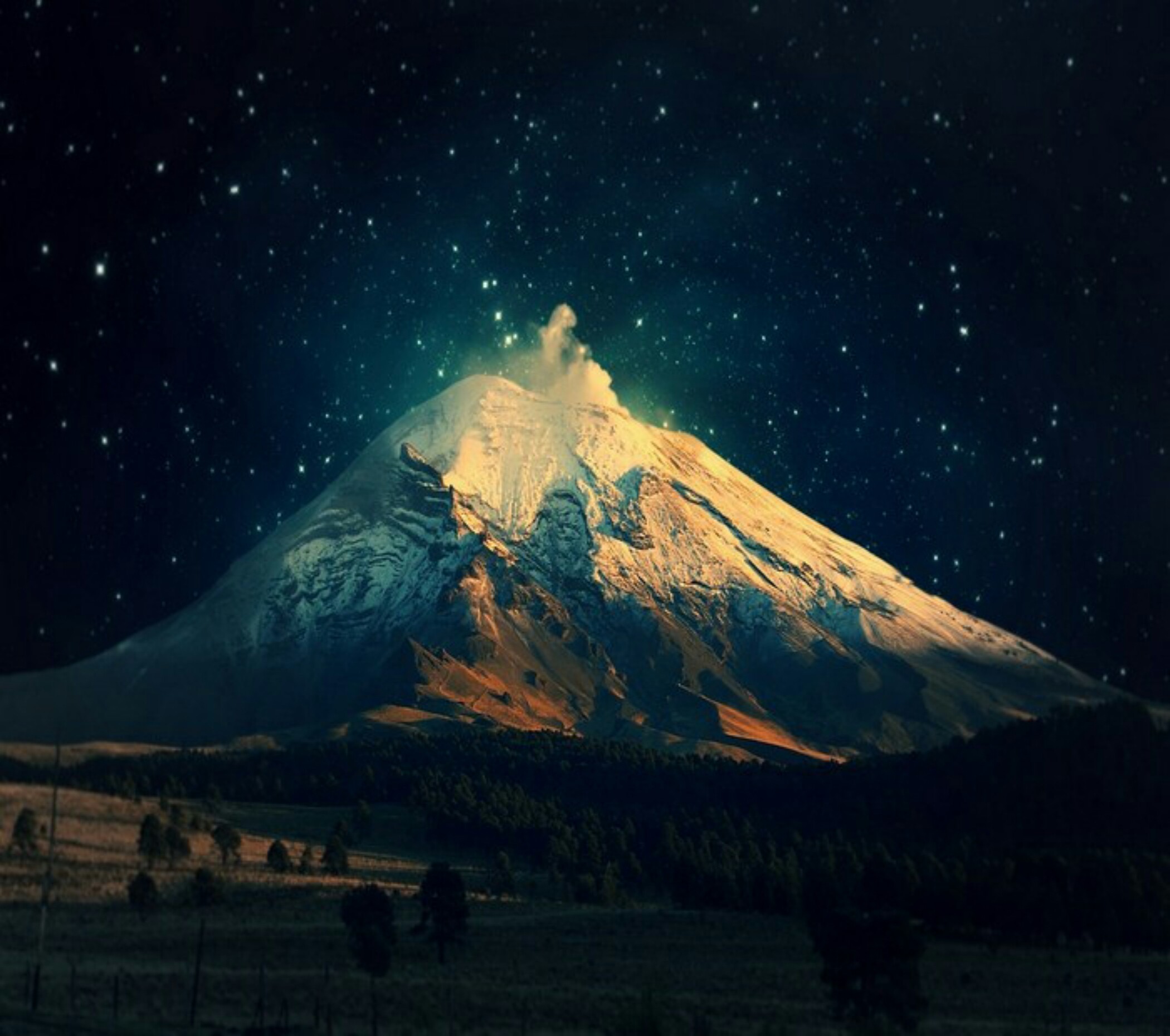 Montagna, Cielo stellato, Notte, schermata di blocco Android