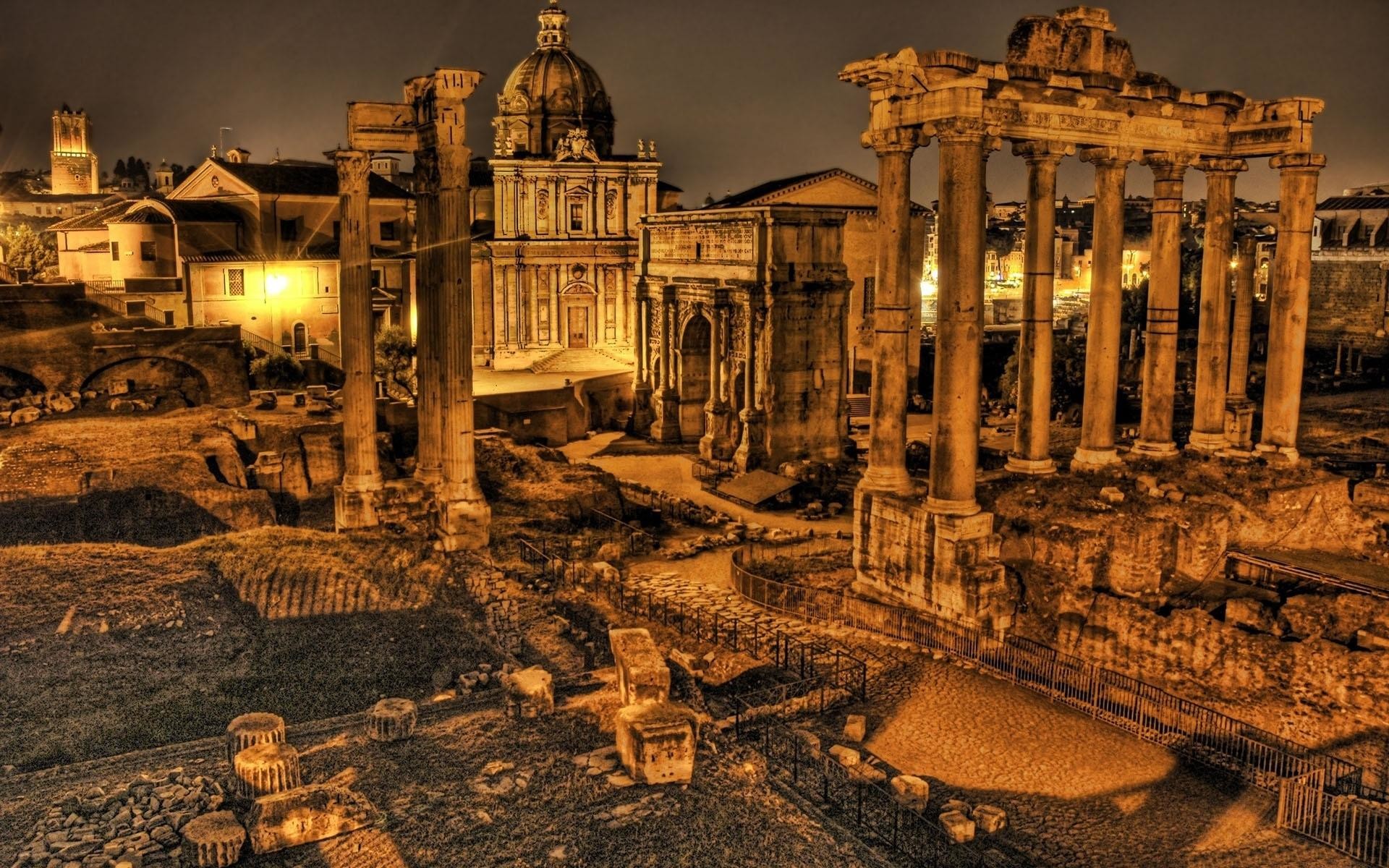 Foro Romano, Tempio di Saturno, Roma, Rovine antiche, 1920x1200, immagine di sfondo