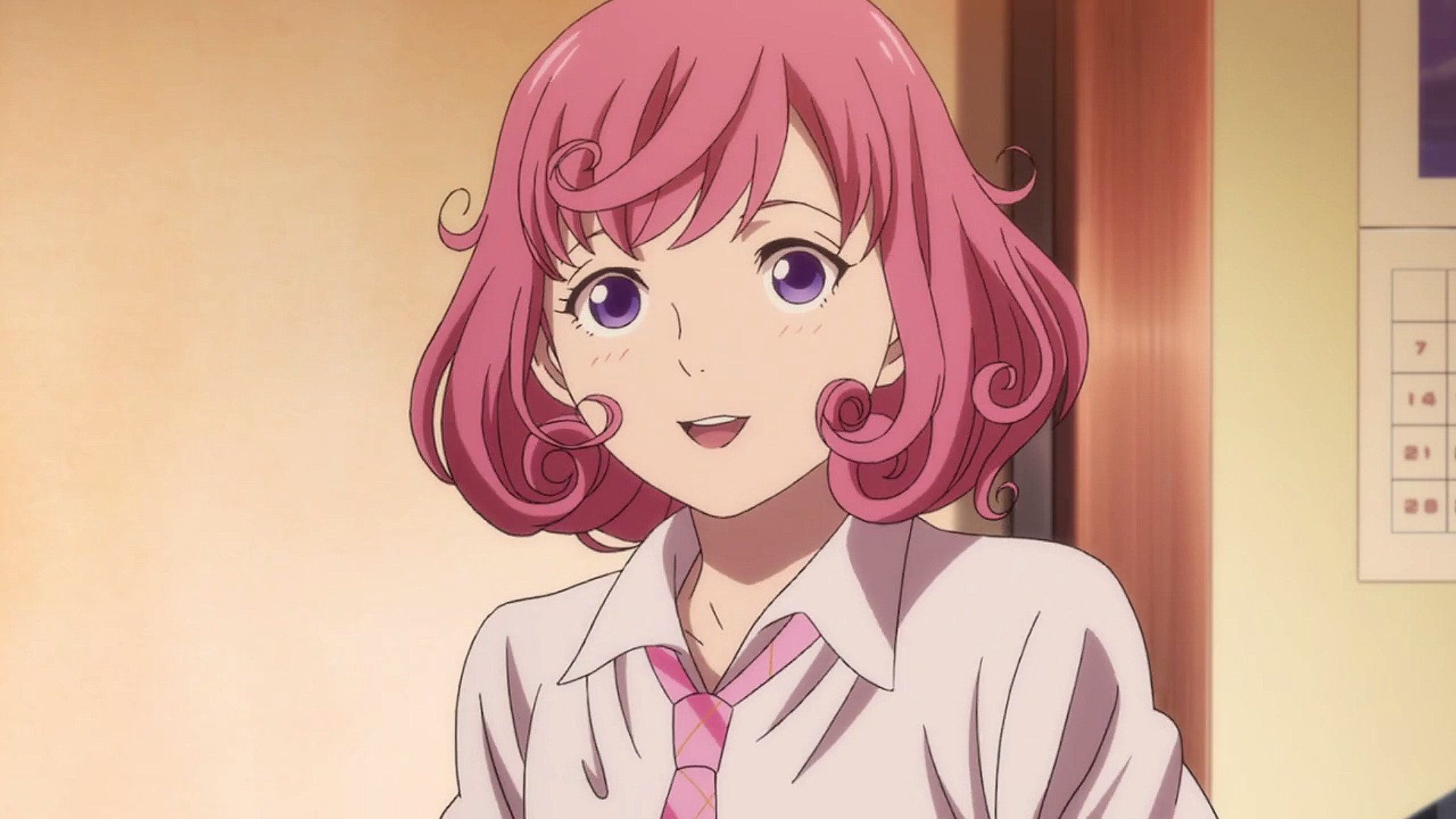 Kofuku, Noragami, Capelli rosa, Sorriso, Primo piano, 1920x1080, immagine di sfondo