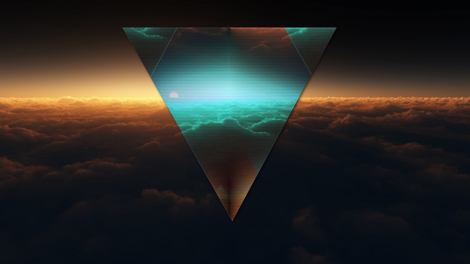 Triangolo, Nuvole, Astratto, Arte digitale, 1920x1080, immagine di sfondo