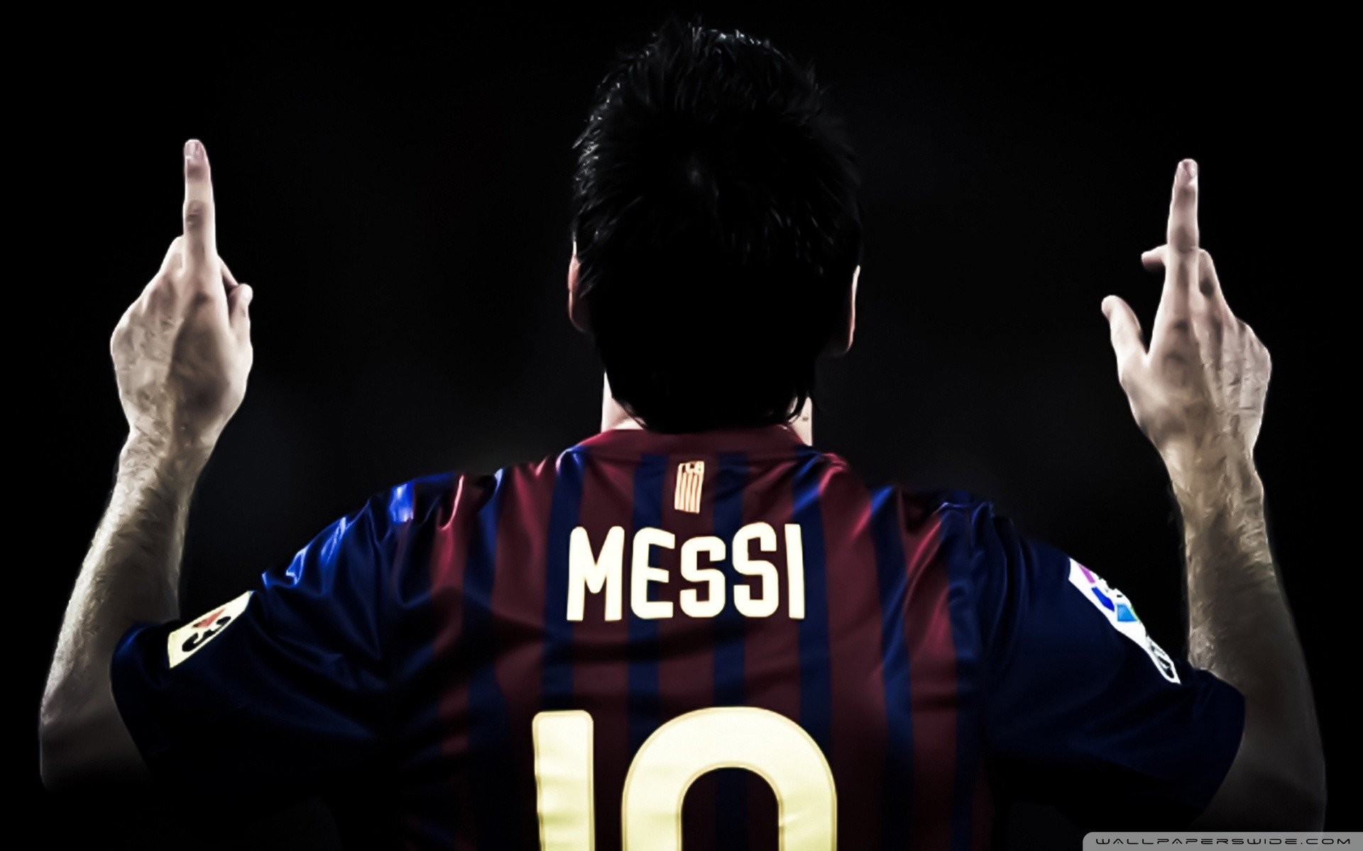 Lionel Messi, FC Barcelona, Maglia numero 10, Esultanza, 1920x1200, sfondo per PC