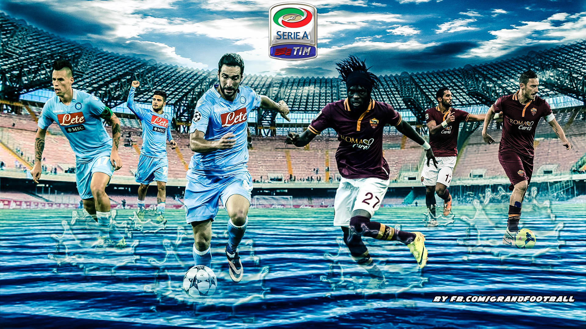 SSC Napoli, Serie A, Calciatori, Marek Hamšík, Arte digitale, Full HD, sfondo Windows 11