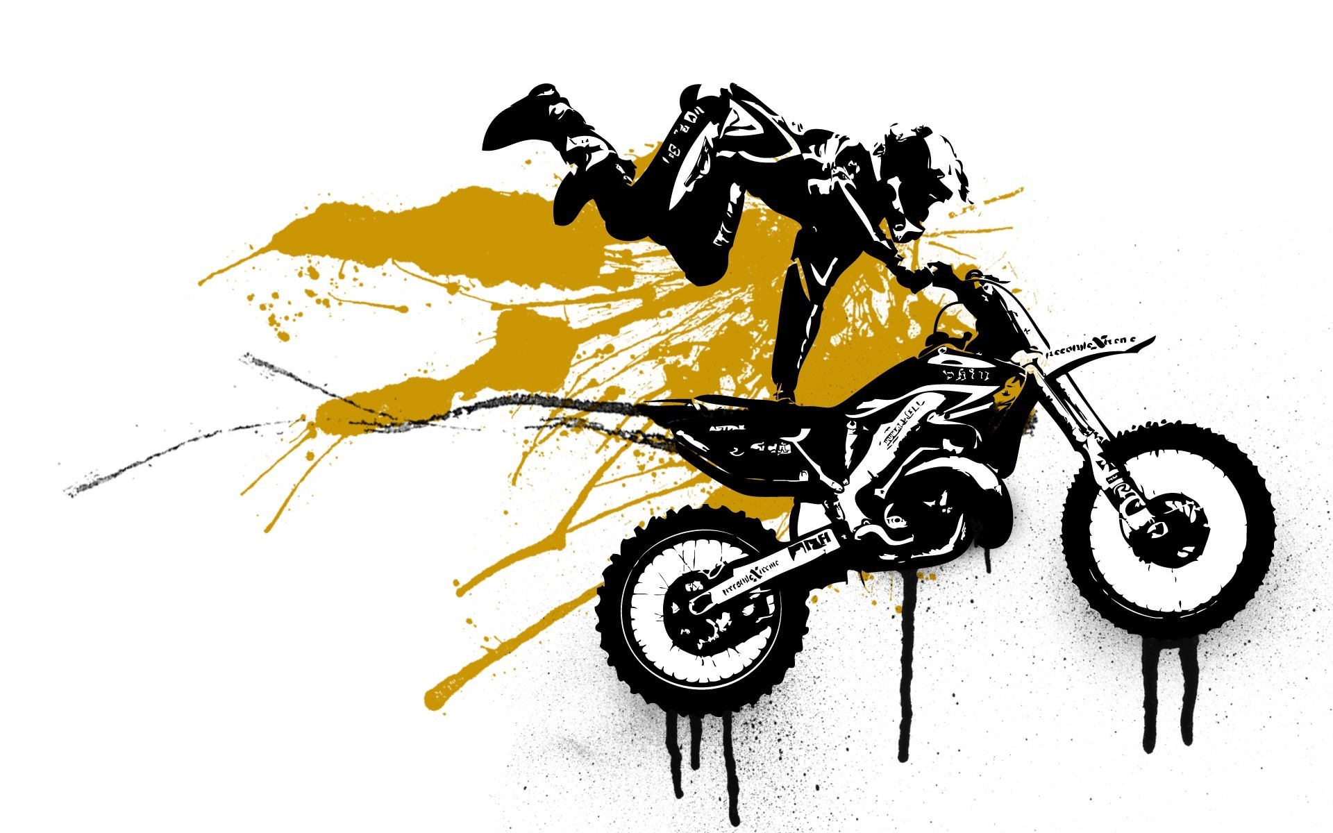 Motocross, Freestyle, Silhouette, Schizzi, 1920x1200, sfondo per PC