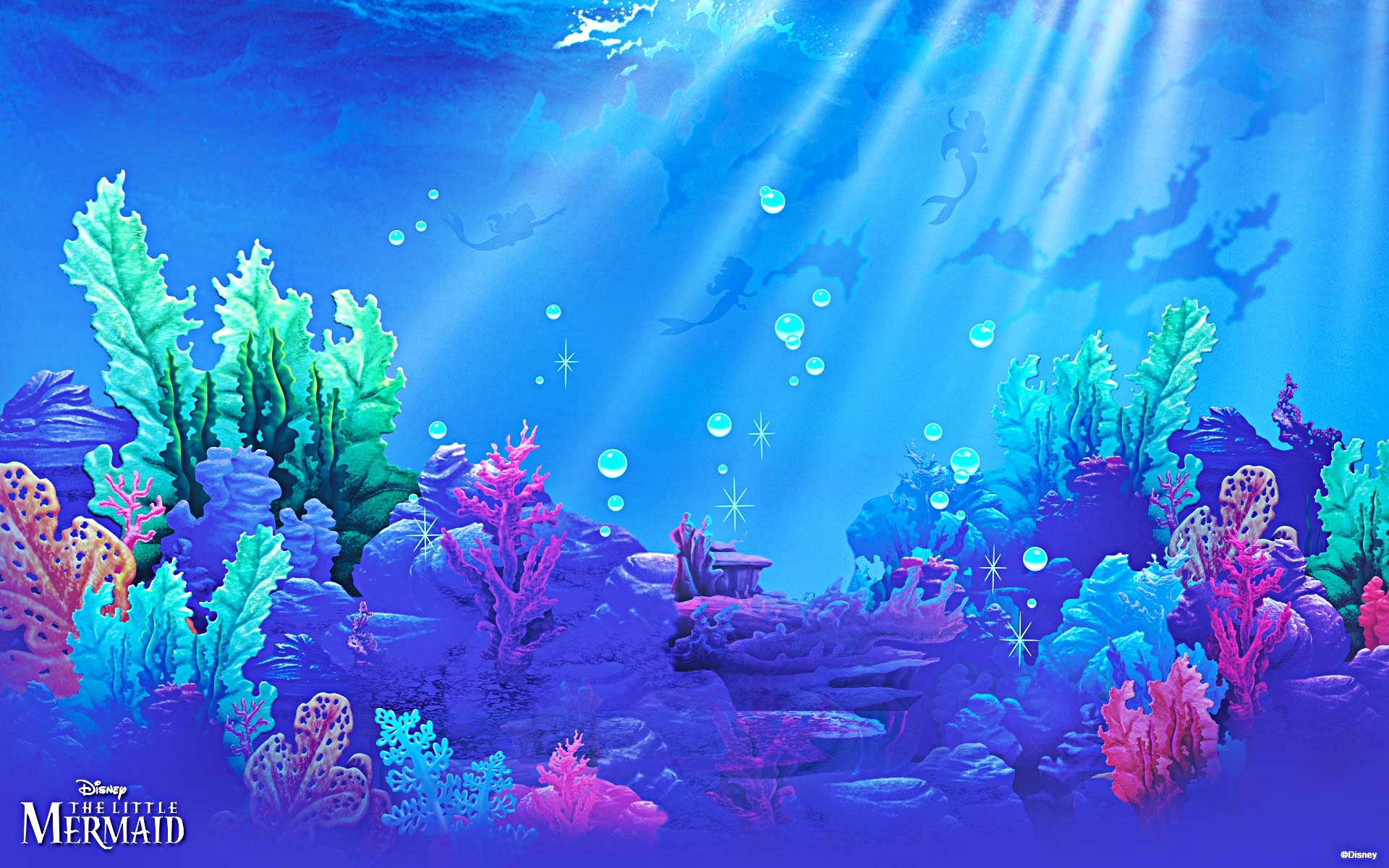 La sirenetta, Fondale marino, Coralli, Disney, Blu, 1920x1200, sfondo MacBook Pro