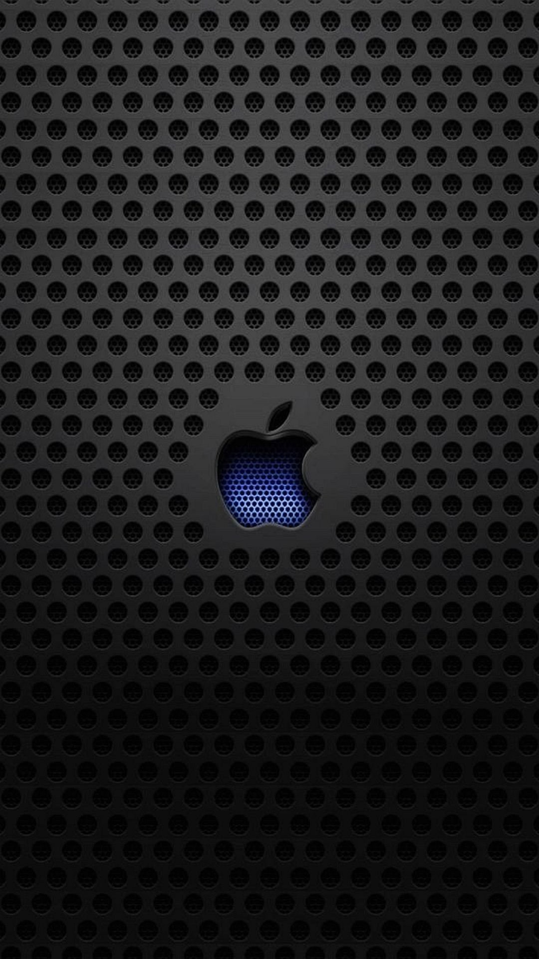 Logo Apple, Apple, Griglia metallica, Sfondo nero, schermata di blocco iPhone 4S