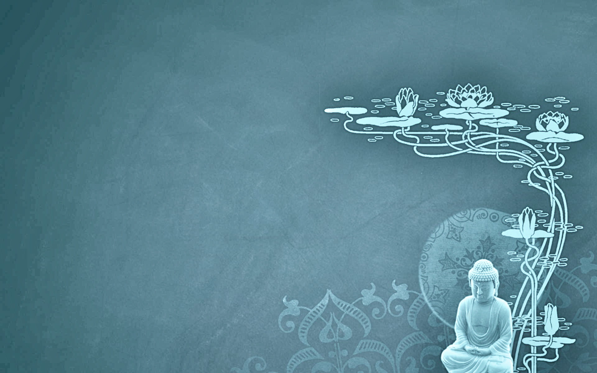 Buddha, Fiori di loto, Illustrazione, Turchese, 1920x1200, wallpaper desktop